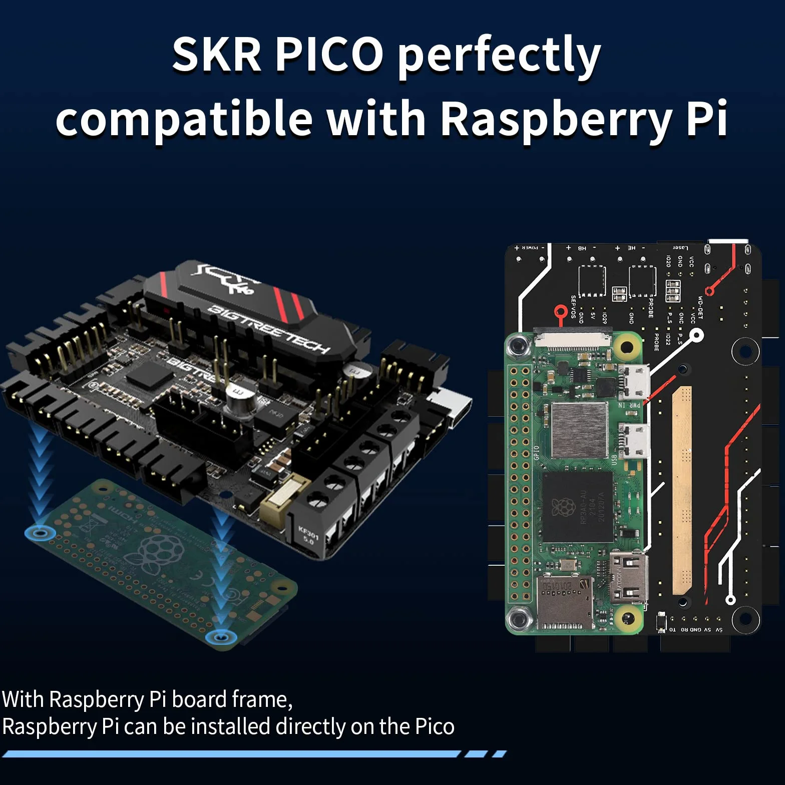 BIGTREETECH Scheda madre SKR Pico V1.0 su misura progettata per la stampante 3D Voron V0 con dissipatore di calore migliorato