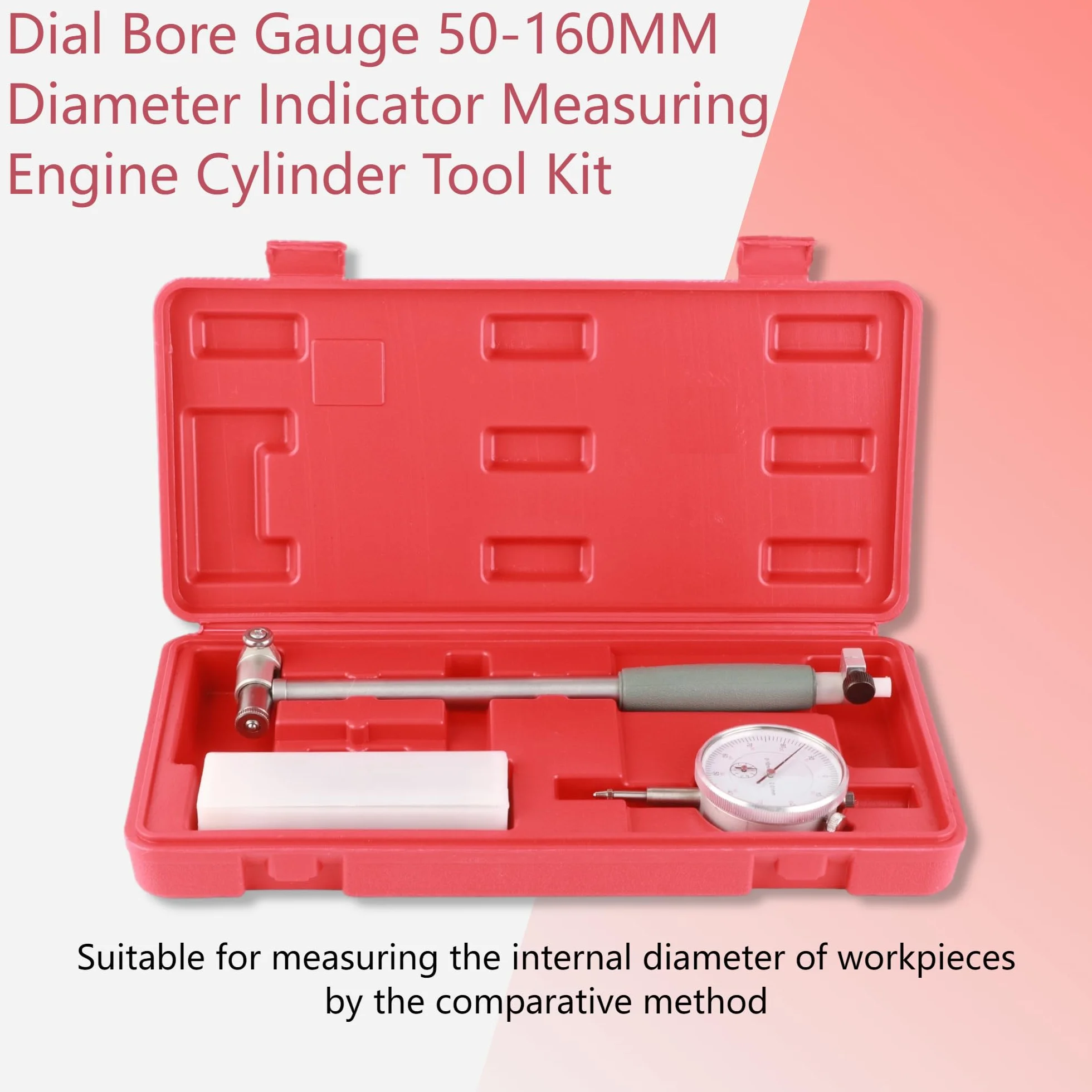50 – 160 mm di diametro micron, set di strumenti di misurazione del motore, calibro del foro + misuratore per misurazione della profondità dei cilindri del motore, dimensioni interne di officine