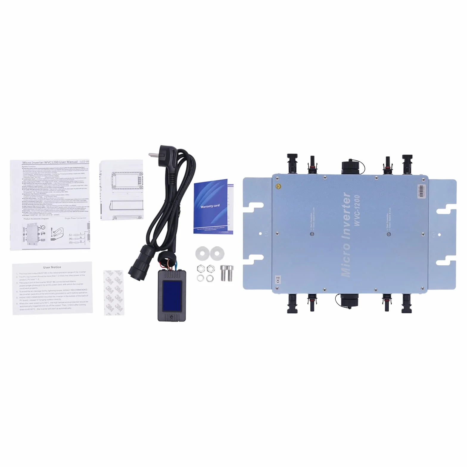 Micro inverter solare 1200W IP65 36V display LCD