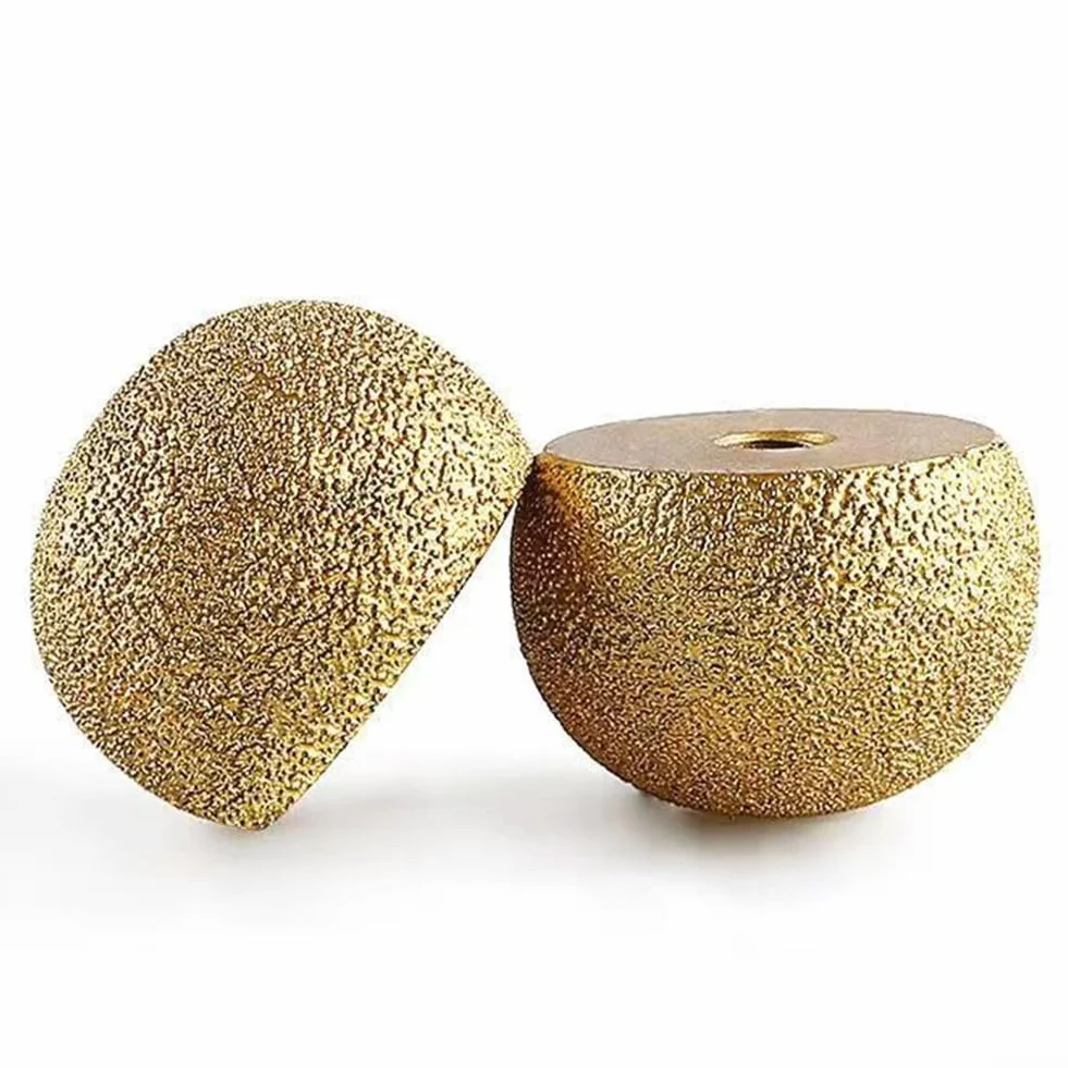 Mola diamantata a forma di fungo 10 mm per smerigliatrice angolare brasata vetro pietra finitura oro 3 pezzi