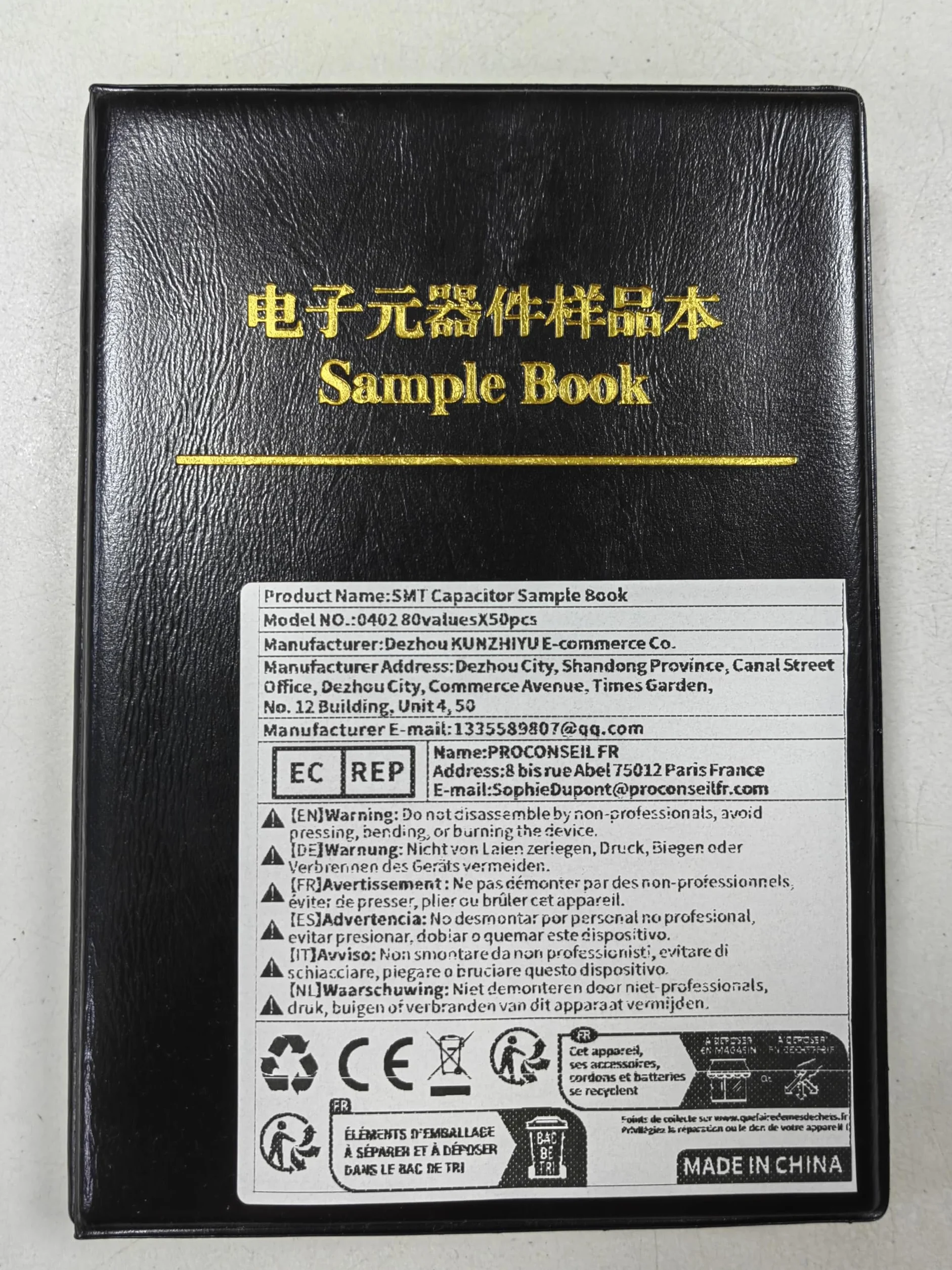 SMD. Condensatore Book di campionamento 0201 0402 0603 0805 1206 Condensatori di Chip Kit Assortment Pack 10UF 1NF 100PF 10NF (Capacitance : 1206 80valuesX25pcs)
