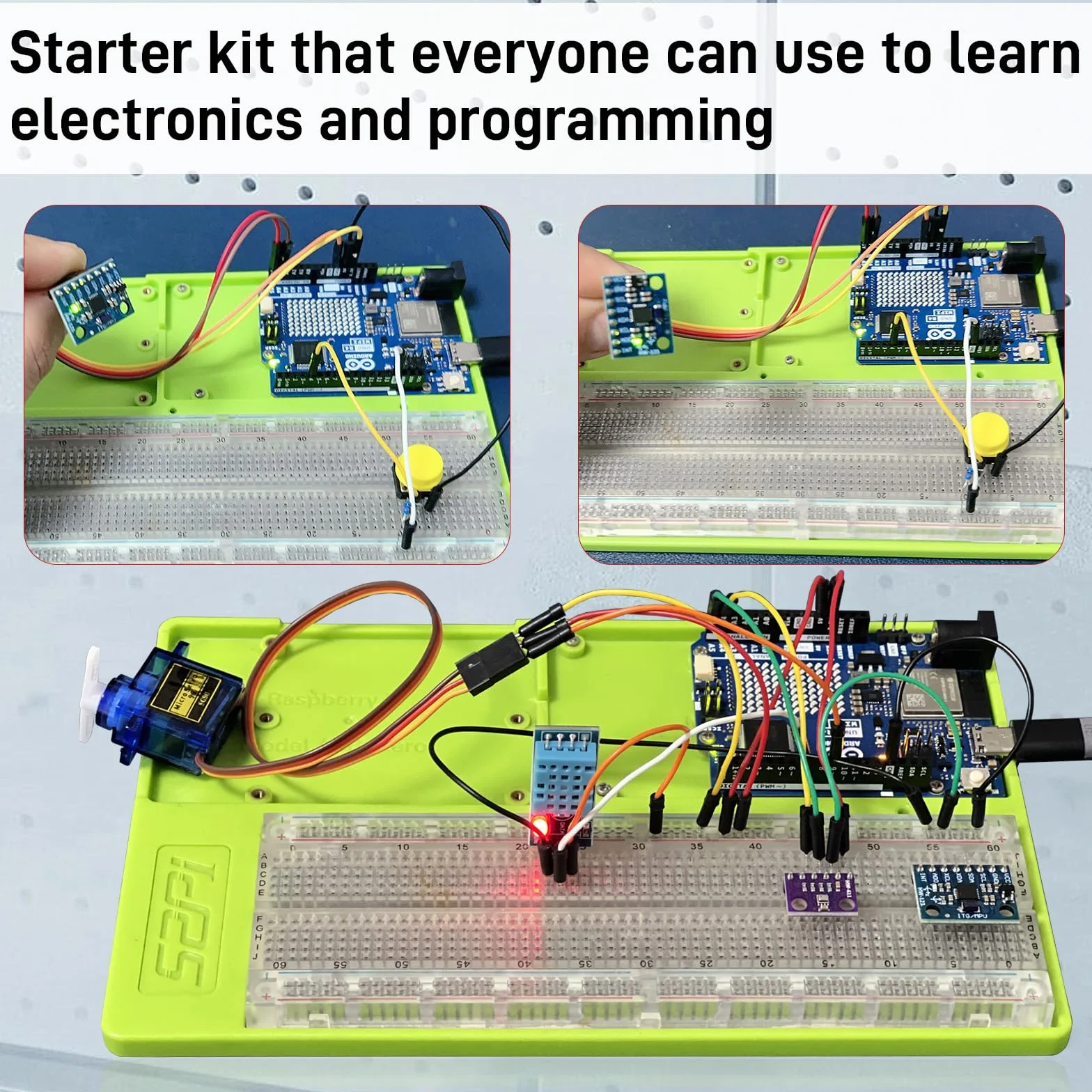 GeeekPi UNO R4 WiFi Ultimate Starter Kit, with Original UNO R4 WiFi, Smart IoT & Basic Sensor Projects with Tutorials, Compatible with Arduino IDE, Includes Various Sensors and Accessories