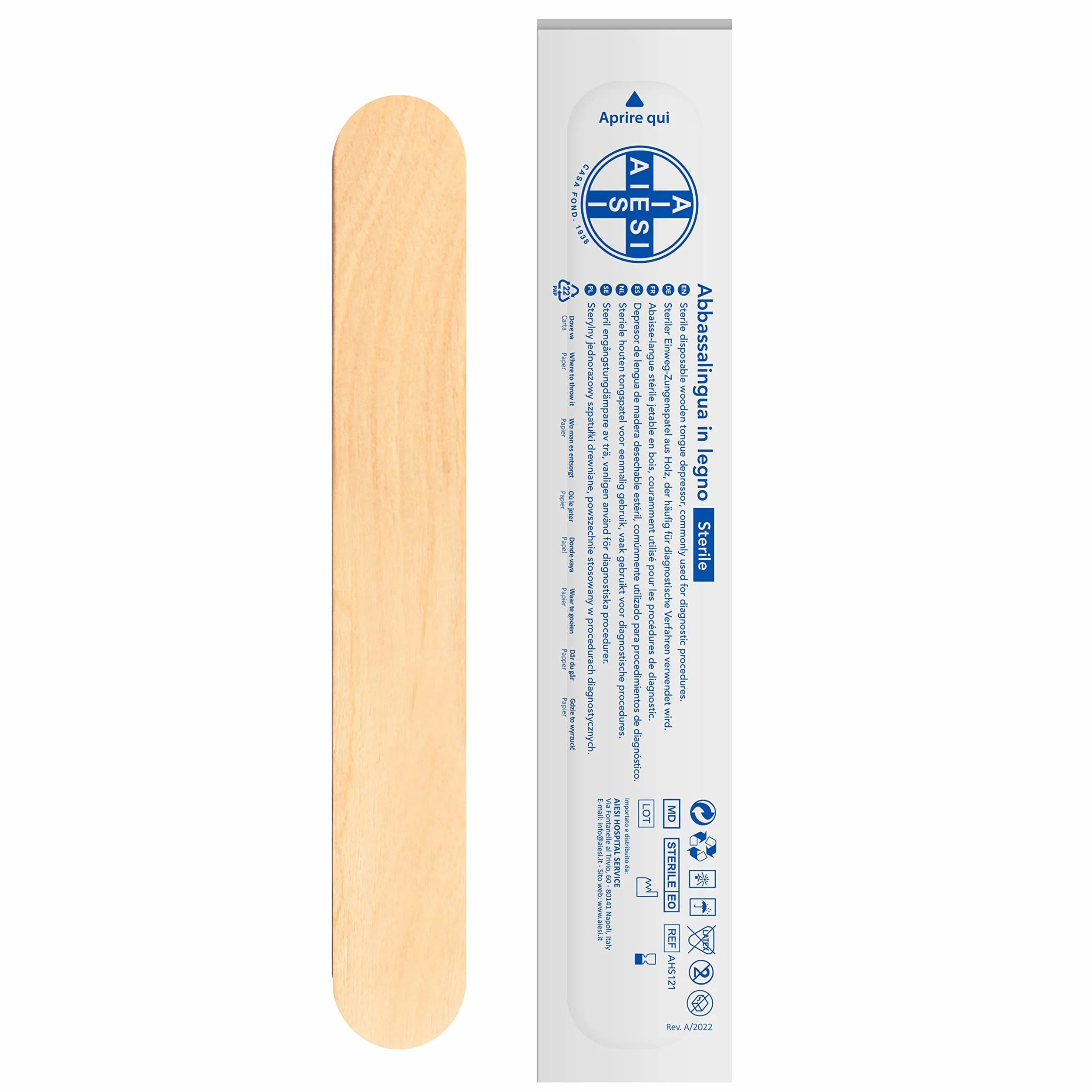 AIESI® Abbassalingua in legno monouso STERILI (5000 pezzi)