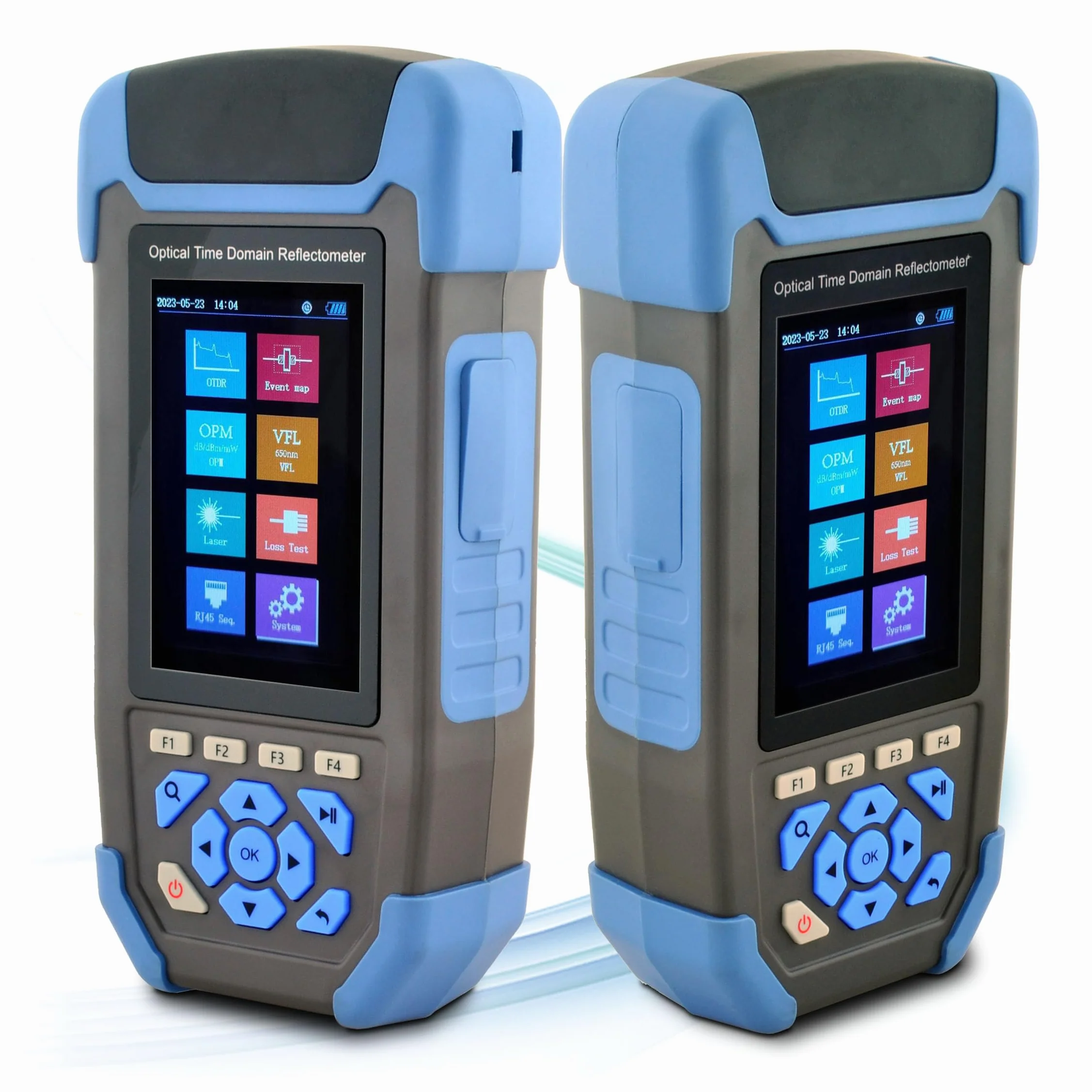 1310/1550 nm 24/22 dB 8 in 1 OTDR + scheda evento+test di perdita+VFL+OPM+OLS+RJ45 e illuminazione 3,5" Screen LWL Tester con SC/UPC+LC/UPC&APC (OTDR42F-T1)