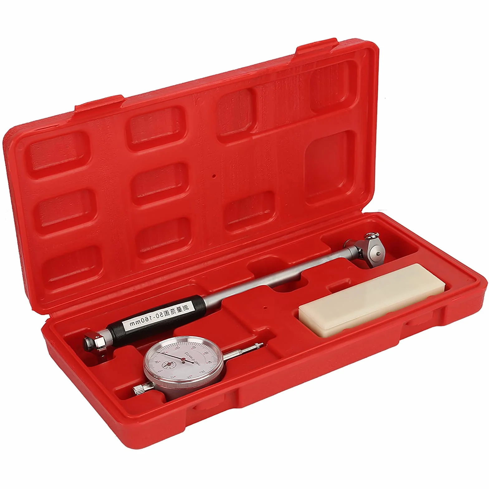 Calibro alesato, 50-160mm Diametro Indicatore Misuratore Motore Interno Cilindro Strumento Kit Quadrante Misuratore Scartamento Interno Scala Diametro