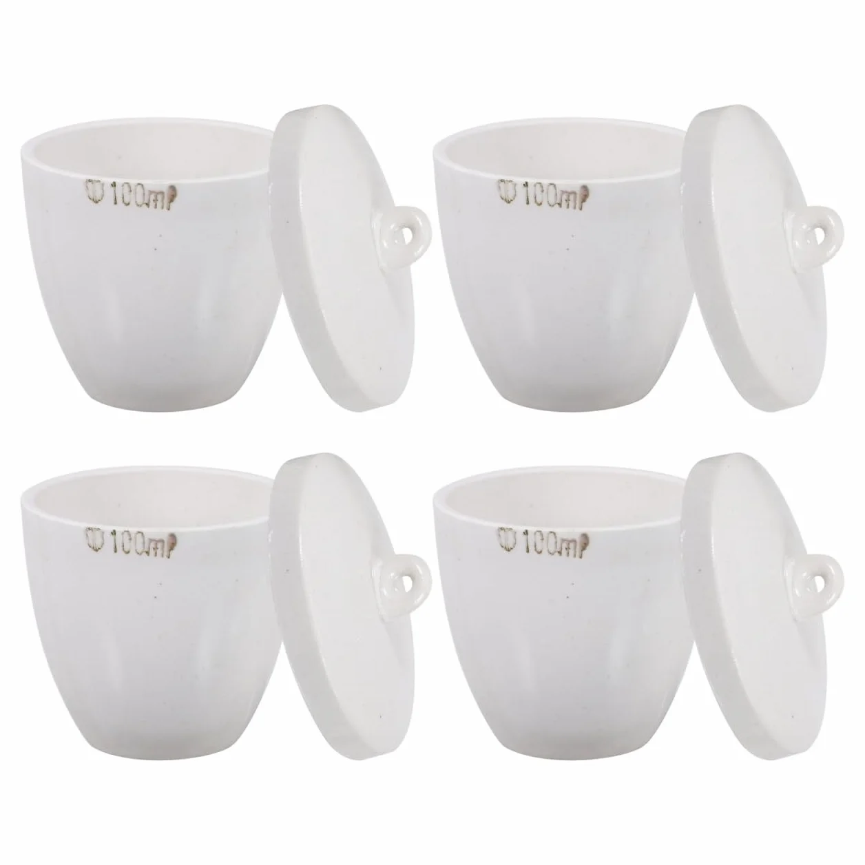 VILLCASE Crogiolo in ceramica, 100 ml, crogiolo in porcellana con coperchio, resistente alle alte temperature, crogiolo da laboratorio con coperchio per scuola, laboratorio