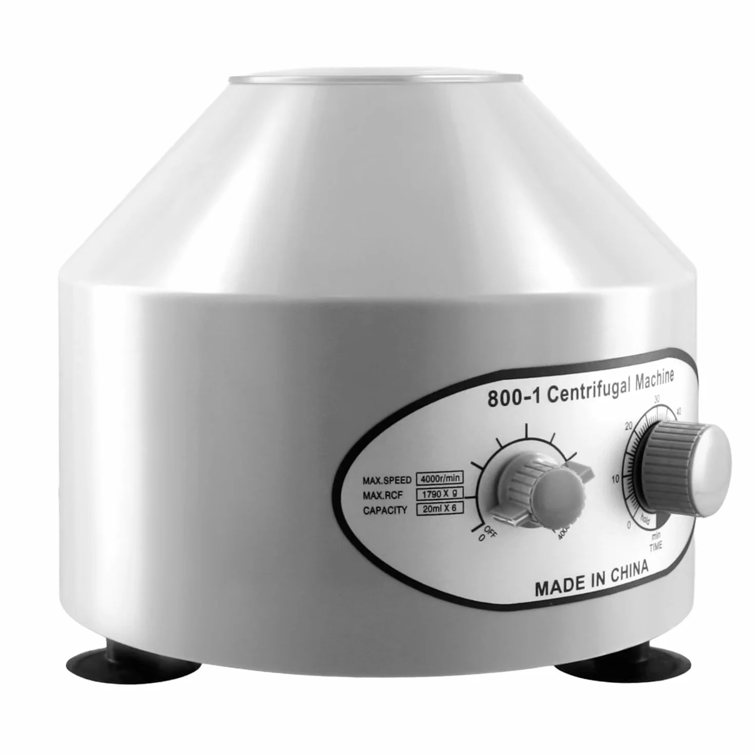 QWORK® Centrifuga da Laboratorio Elettrica 20ml*6 con Velocità Massima 4000 rpm e Timer 0-60 min - Materiale Rotori in Lega di Alluminio