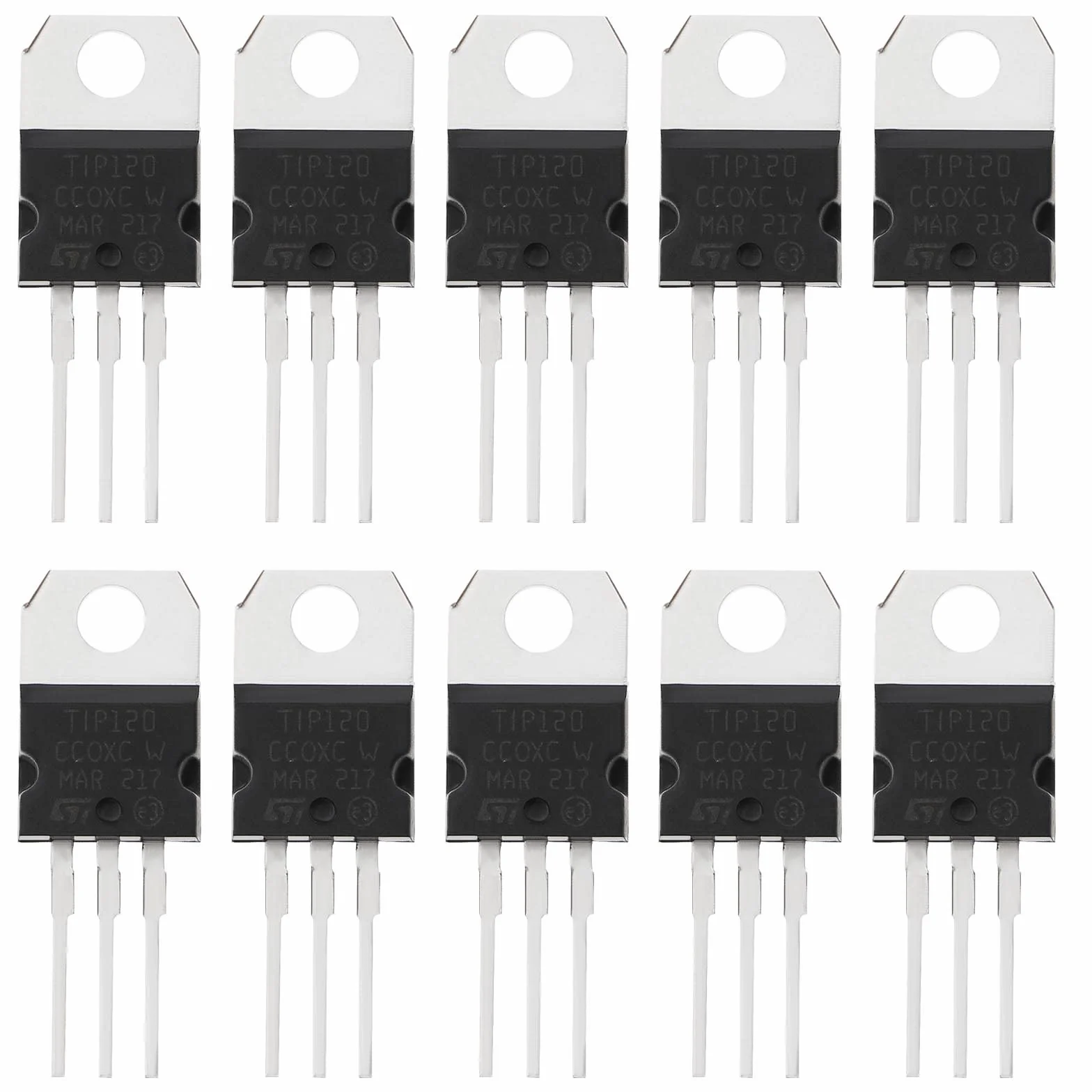 The Lord of the Tools 20 Pz TIP120 NPN Transistor Di Potenza Transistor Di Potenza Epitassiale Al Silicio 5 Amp 60 Volt Transistor Darlington TO-220 Per Motori Solenoidi