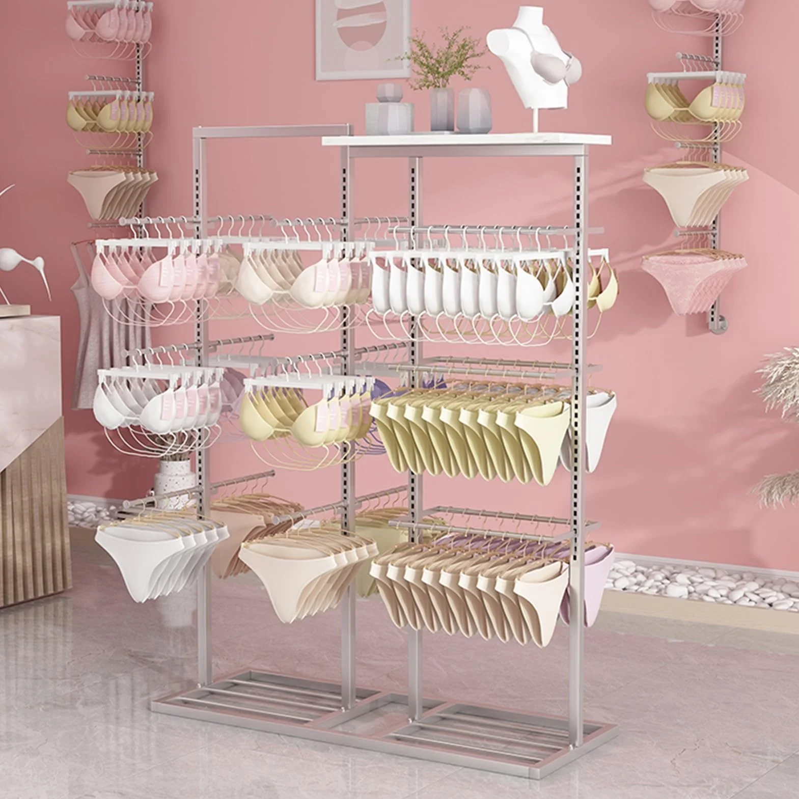 Espositore per Biancheria Intima di Grande Capacità, Appendiabiti per Negozi di Abbigliamento Commerciale