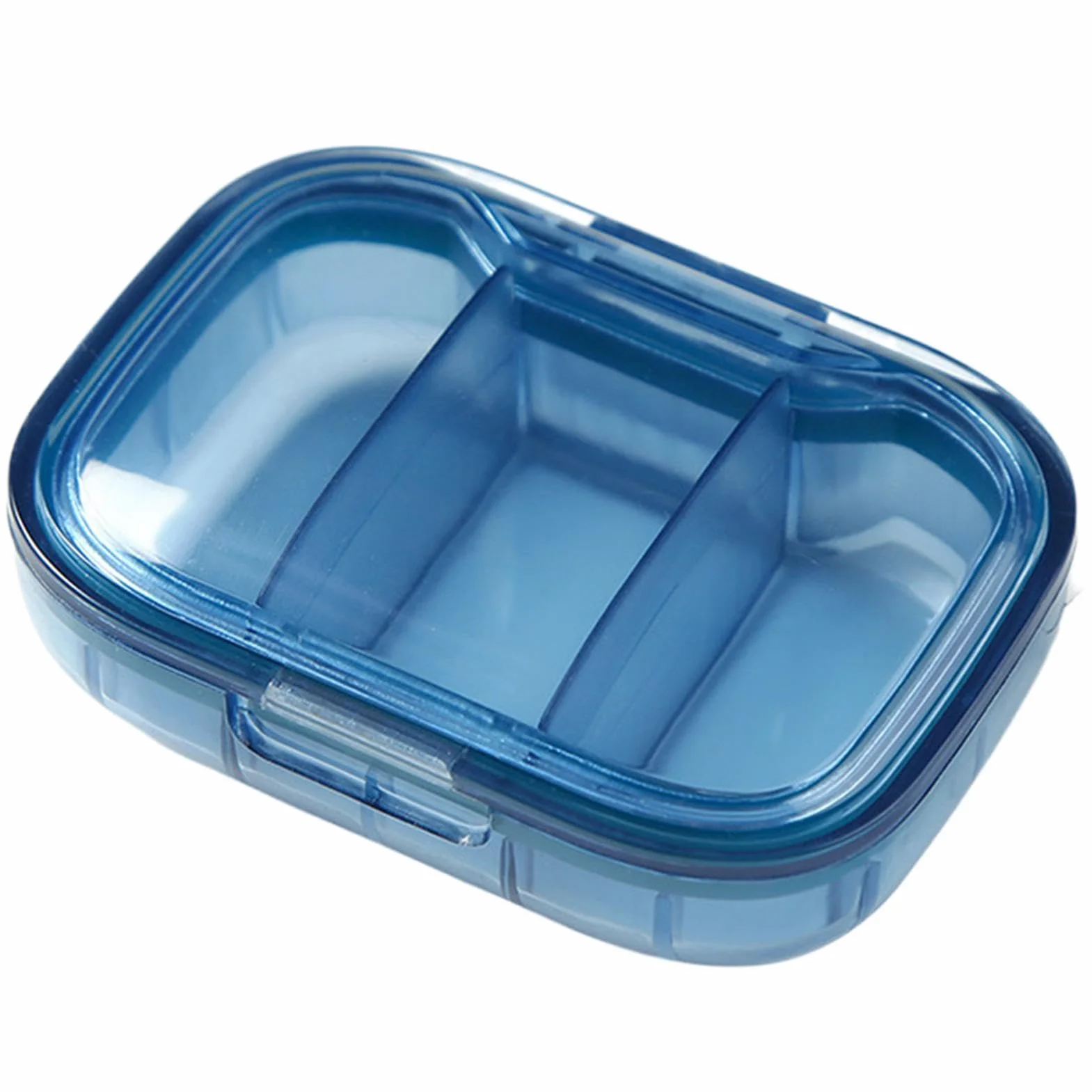 Portapillole Da Viaggio Trasparente - Organizer Portatile A 3 Scomparti, Design Con Chiusura A Scatto Sicura, Spazio Quotidiano Compatto | Contenitore Estetico Per Pillole Per Vitamine, Integ