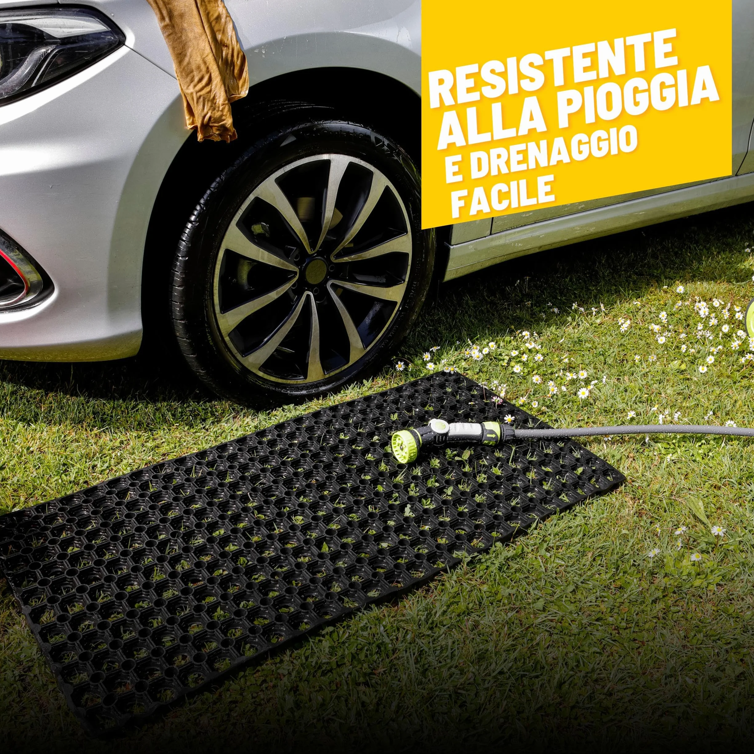 Zerbino Ingresso Esterno 100% Gomma - Zerbino Ingresso Esterno Gomma 60x40 cm Spessore 2,2 cm - Zerbino da Esterno Antipioggia - Tappeto Pulisci Scarpe da Esterno Nero