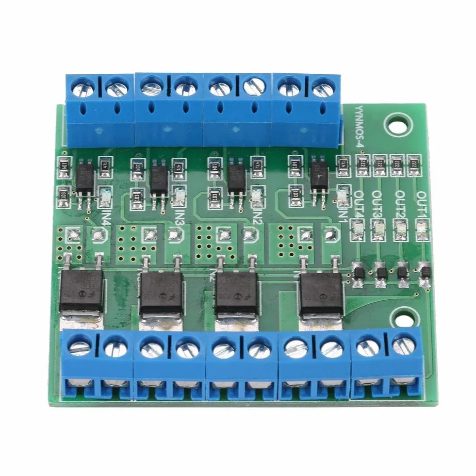 MOS FET PWM 3-20V a 3.7-27VDC 10A Scheda Circuit Board Amplificatore PLC 4 Canali Per Controllo Digitale