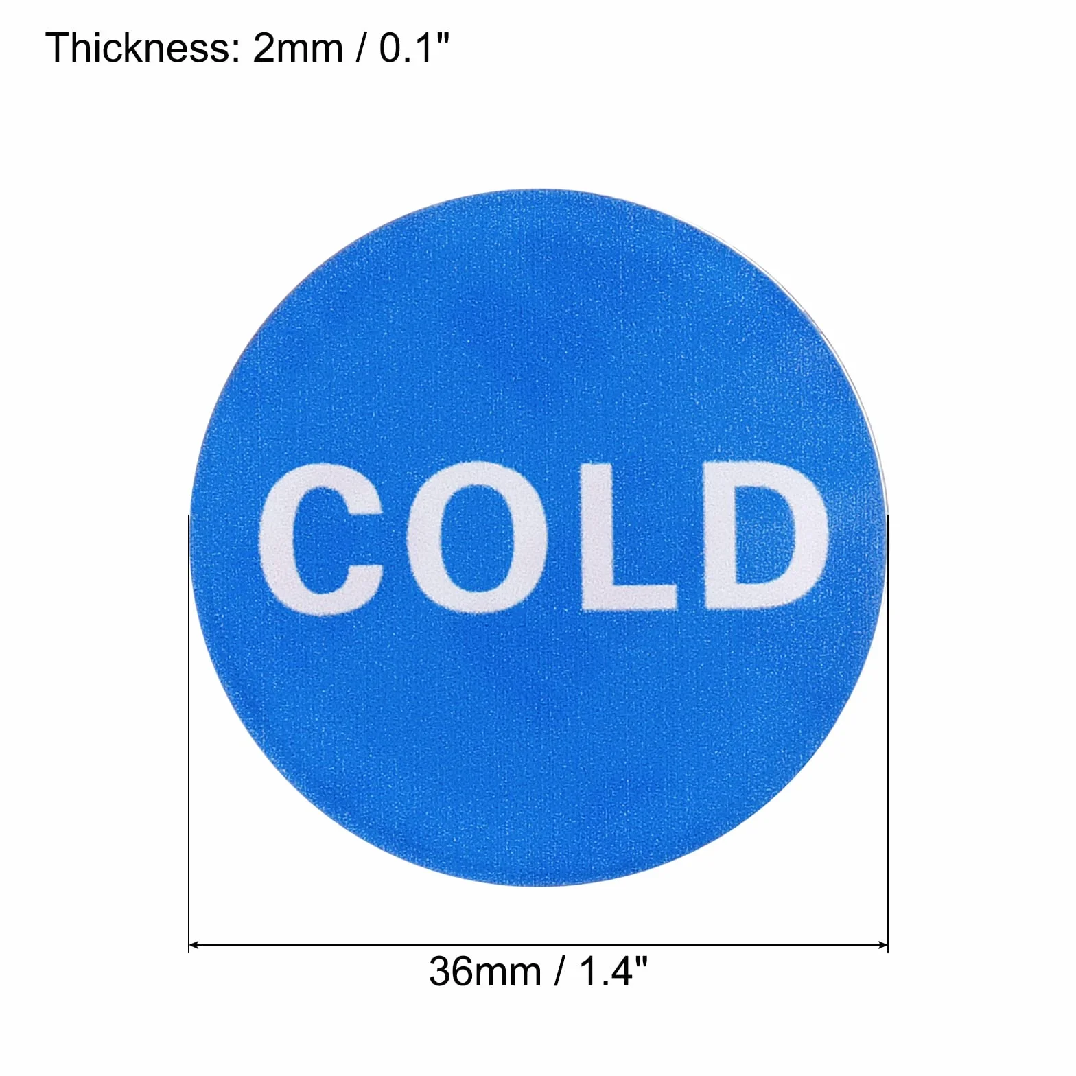PATIKIL Auto Adesivo Caldo/Freddo Acqua Etichetta, 10pz Acrilico Rotondo Adesivo Segni per Rubinetti Lavelli, Rosso/Bianco, Blu/Bianco