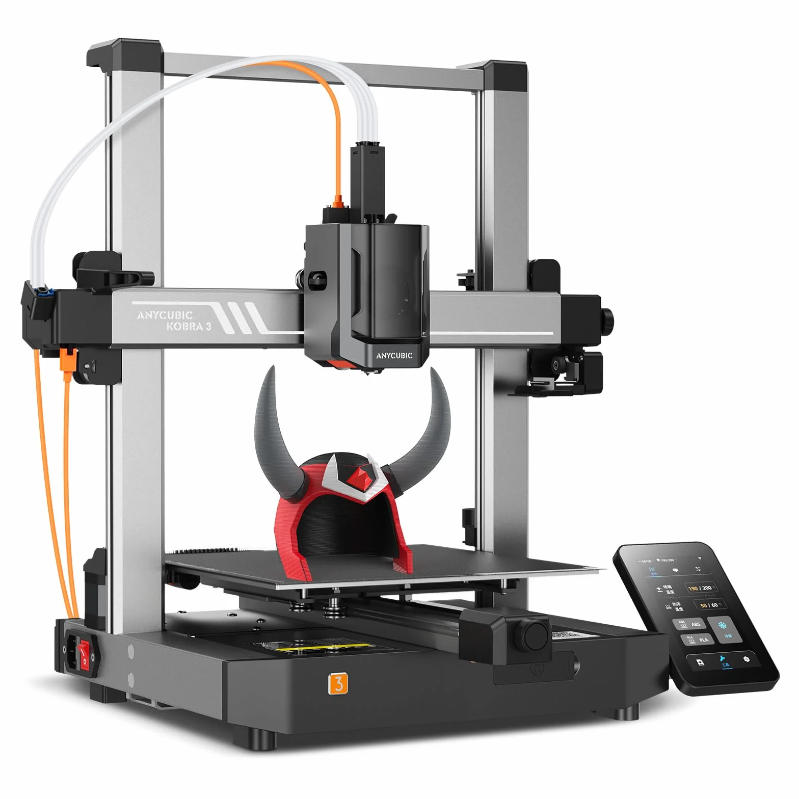 ANYCUBIC Kobra 3 Stampante 3D Intelligente per la Stampa Multicolore (da 4 a 8 Colori), Stampante 3D FDM ad Alta Velocità di 600 mm/s,Grande Volume di Stampa 250 * 250 * 260mm