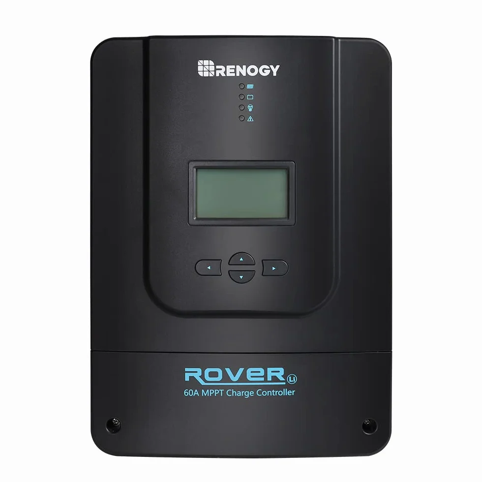 Renogy Regolatore di Carica MPPT 60A, 12/24/36/48 V, Pannello Solare Con Schermo LCD per Batterie AGM, Gel e Litio