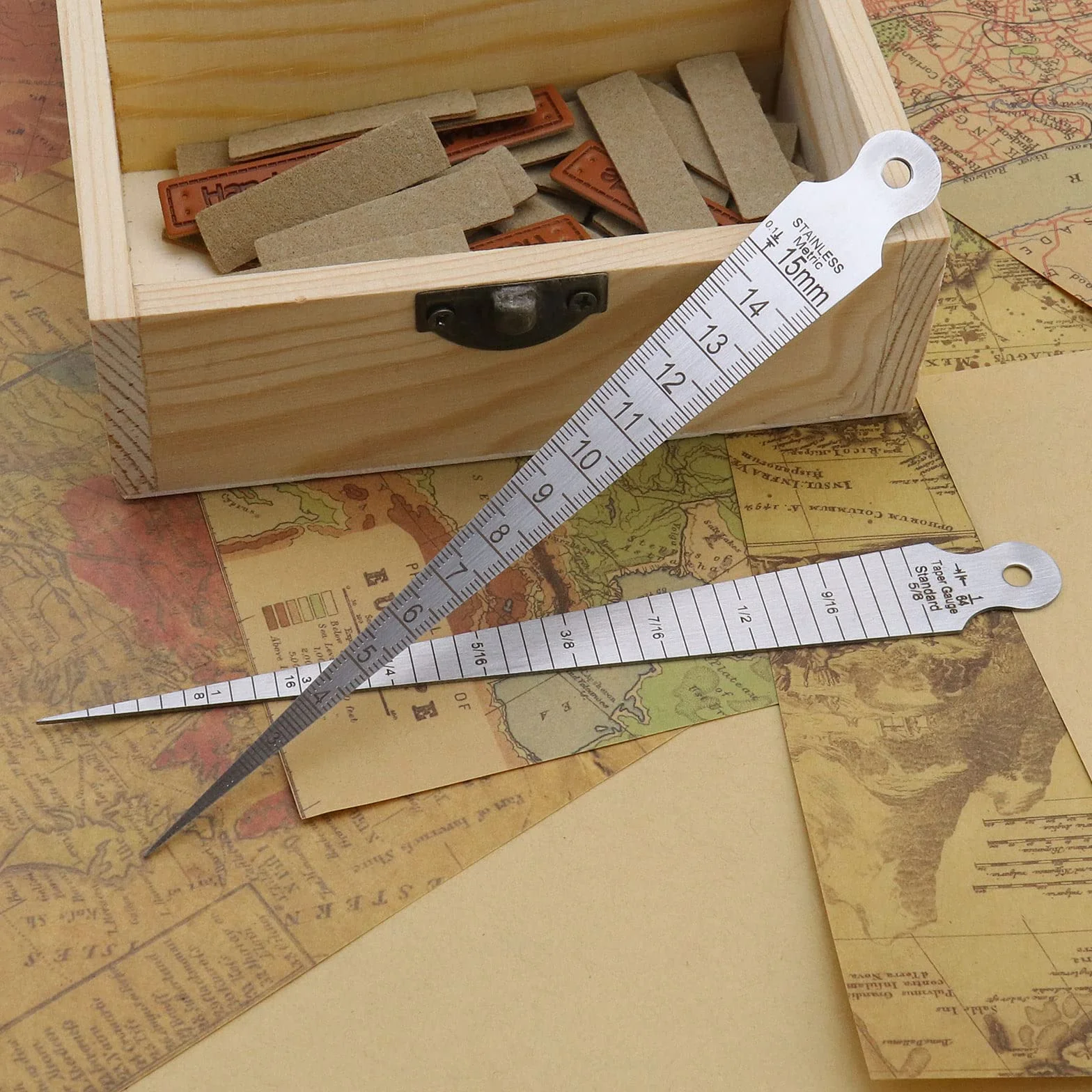 2 pezzi cuneo Feeler Gauge conico Gap Gauge in acciaio inox cono saldatura Gauge Feeler gap foro strumento di misura per diametro interno foro diametro ecc
