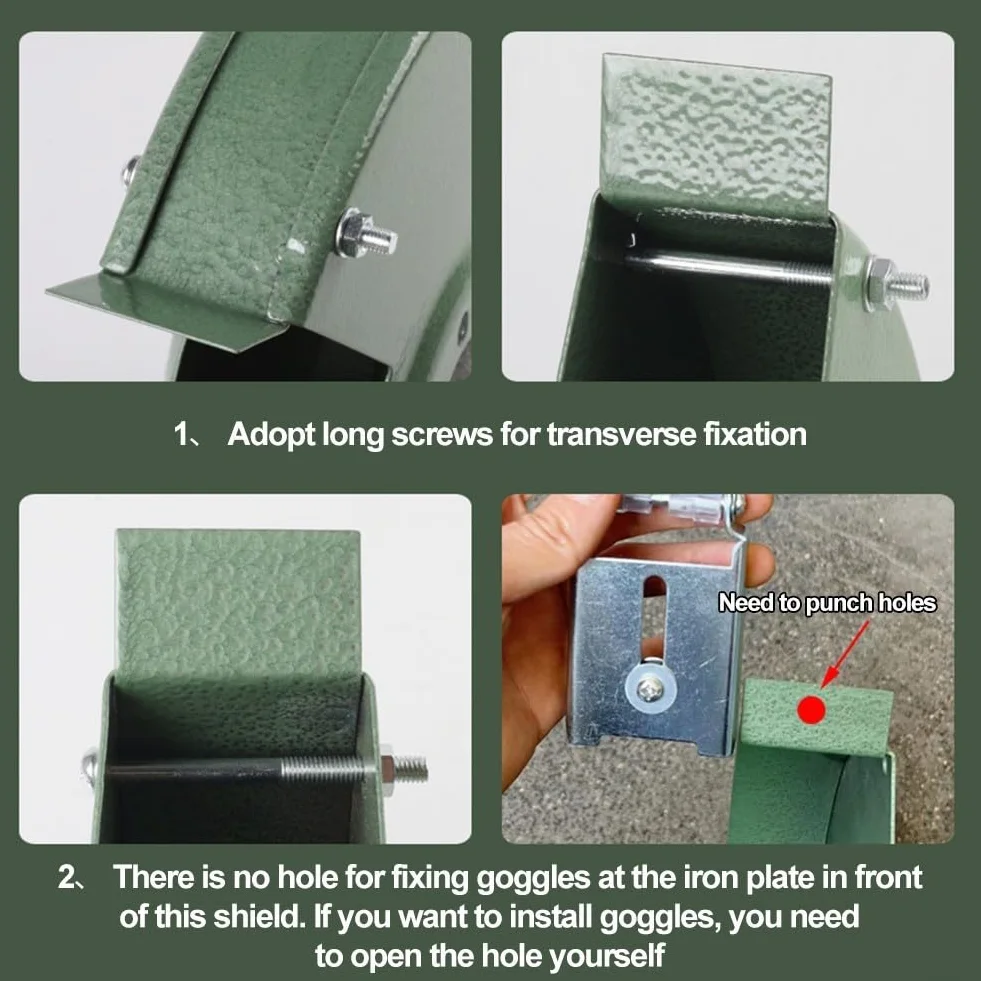 Copertura protettiva per smerigliatrice da banco 15,2 cm, rettificatrice tipo 150, protezione sicurezza, ferro, verde