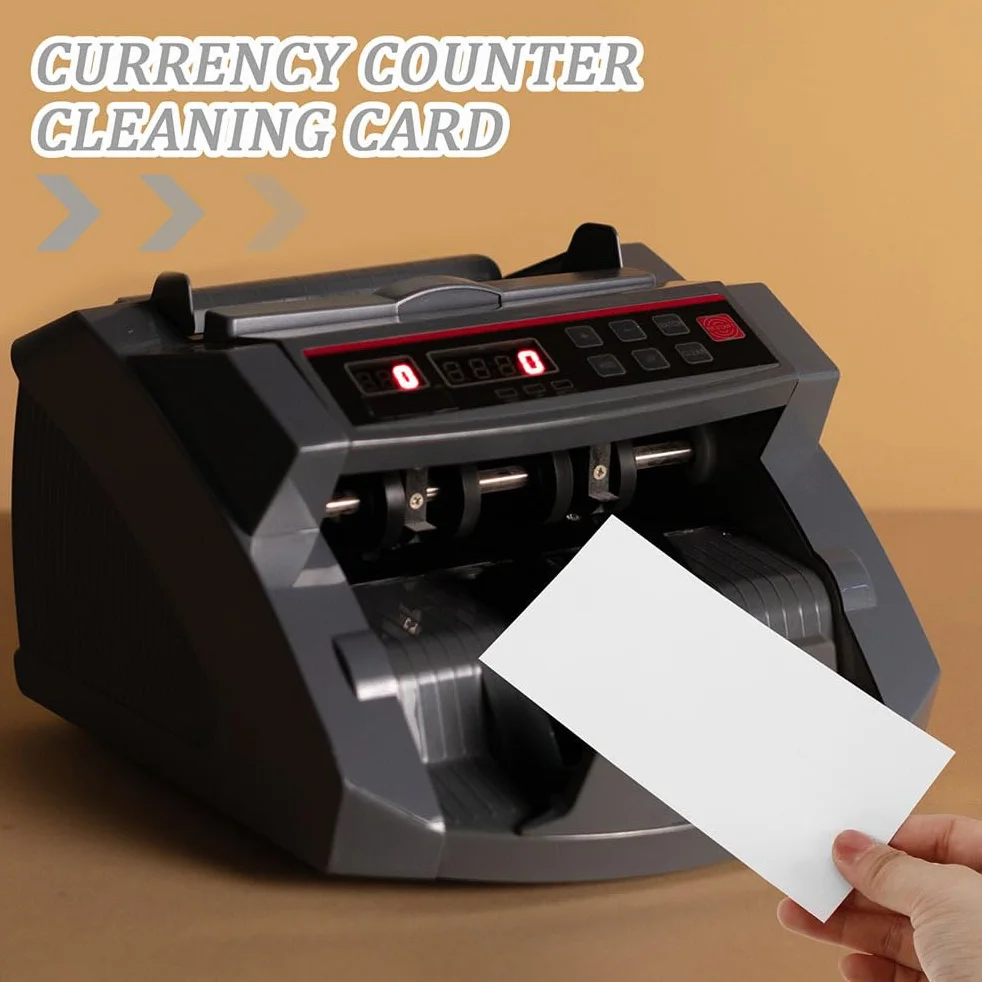 DOITOOL 2 pezzi Carte Pulizia per Conta Banconote Macchina Contabanconote Automatica Kit Decalcificante per Distributori Automatici Pulizia Profonda e Prolungamento Vita Macchina