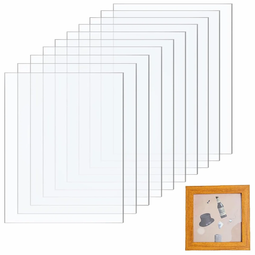 Placca in plexiglass, 10 unità, 15 cm x 10 cm x 1 mm, trasparente, foglio di plastica per la sostituzione di vetro della cornice fotografica, progetti fai da te e vernici, piastra acrilica