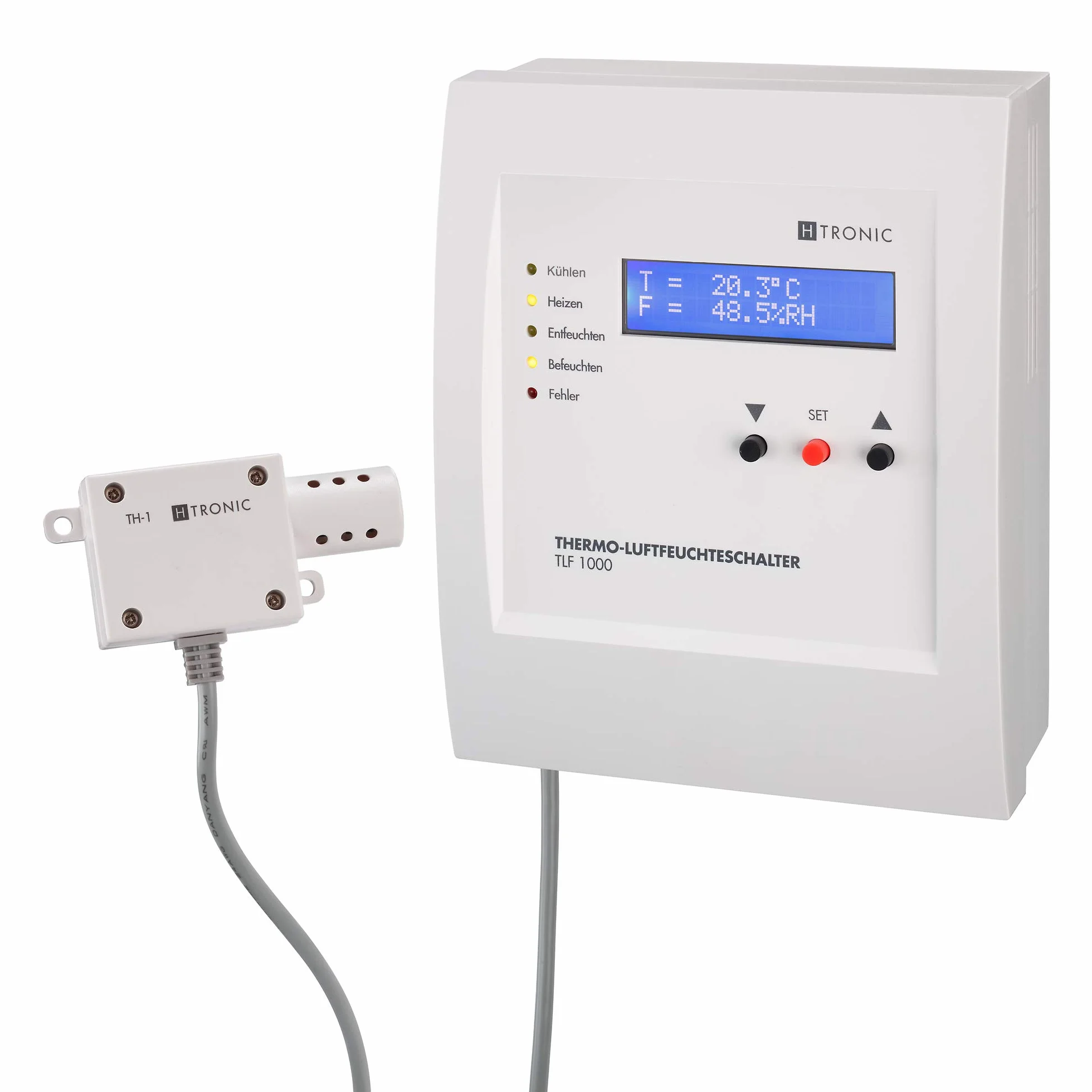 TLF1000 - Interruttore di temperatura dell'aria con sensore, termostato, igrostato, 230 V
