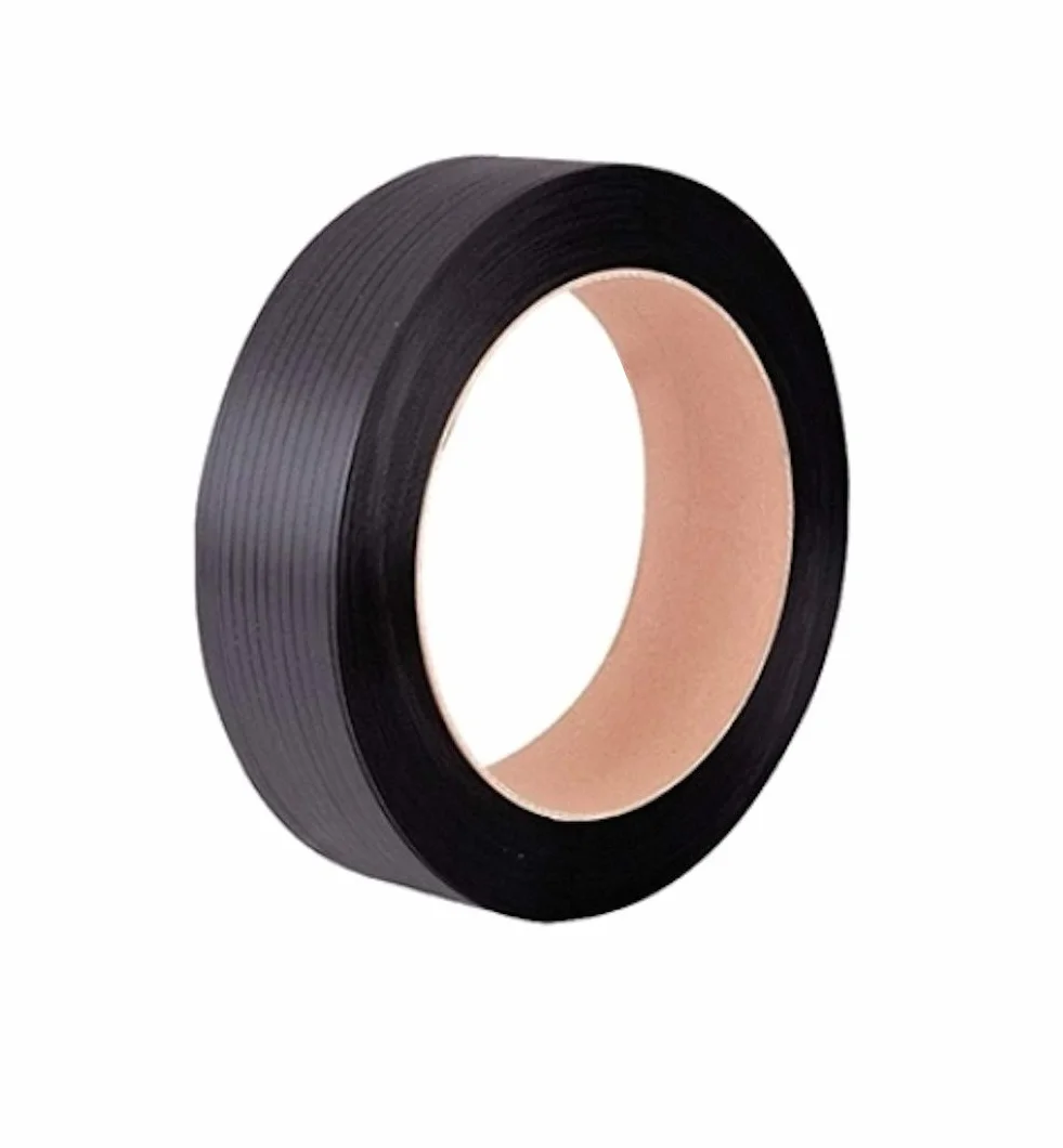 Reggia Reggetta In plastica Polipropilene Nera Ppl 12x0,8 in Rotolo da 2000 mt, diametro interno 392mm