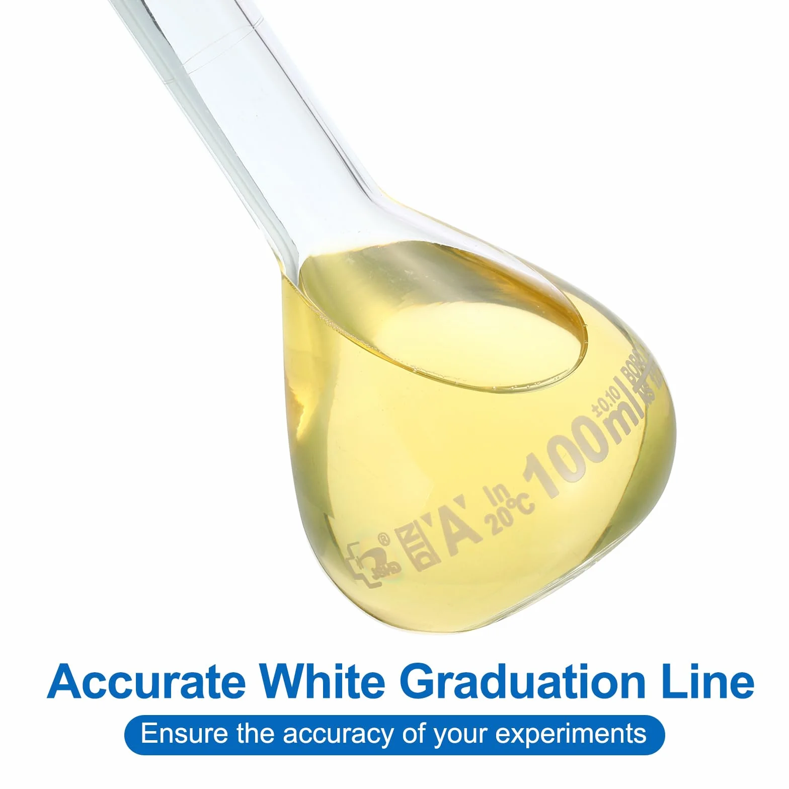 PATIKIL Matraccio Tarato 100ml Matraccio Graduato 2pz 3.3 Vetro Borosilicato Graduato Volumetrico Misura Flacone con Spina Tappo Tolleranza 0.1ml per Laboratorio Esperimento Trasparente