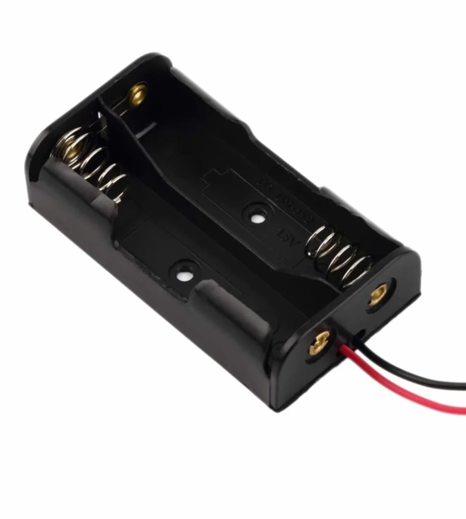 PORTABATTERIE 2X PILA STILO AA box case porta batteria pile contenitore cavo