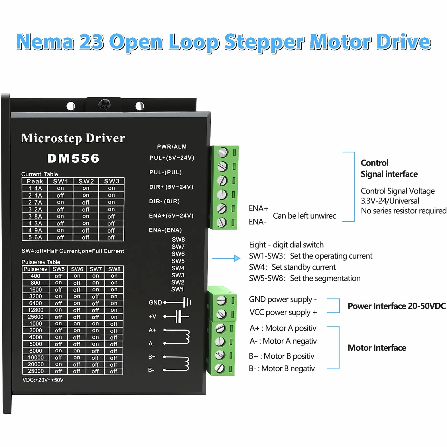 3 assi Nema 23 motore passo-passo 1,2 Nm 170 oz.in 3 A & DM556, driver motore stepper, alimentatore di rete da 350 W Mach3, scheda di controllo CNC, set per macchina per incisione
