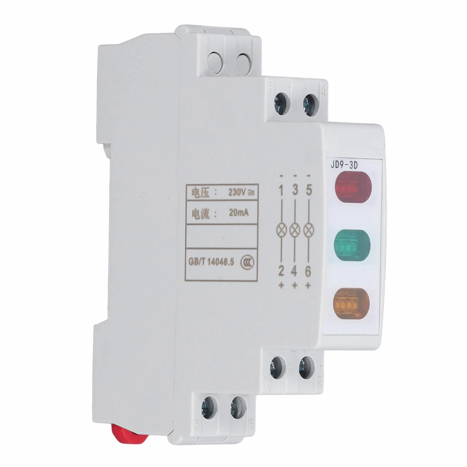 Lampada Spia LED 230V Rosso Giallo Verde per Guida DIN Segnalazione Stato