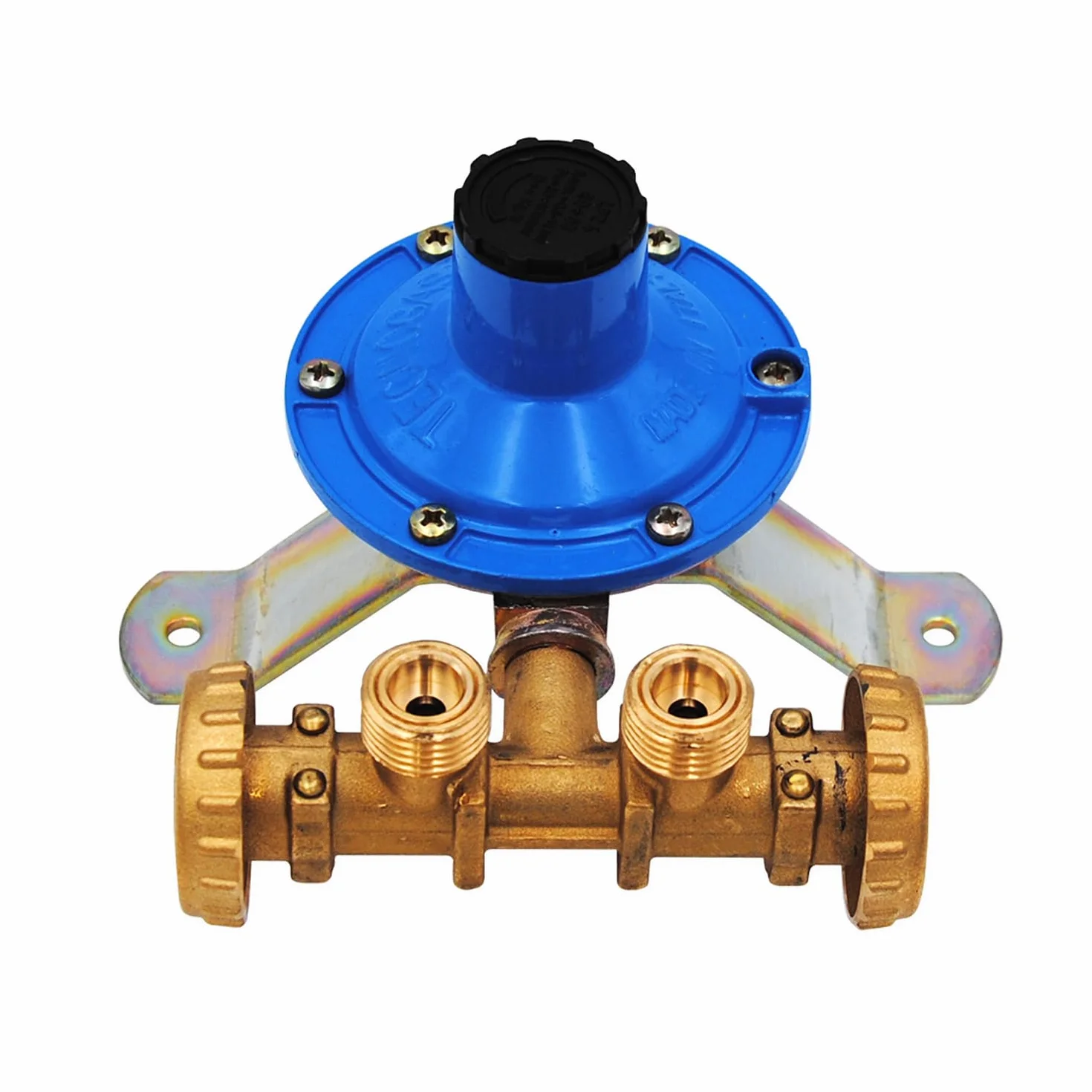 Tecnogas E6712 Mini Centralina Gas GPL per 2 Bombole con Regolatore e Dispositivo di Sicurezza UNI 7131, Minicentralina a Installazione a Muro, Portata 10 Kg