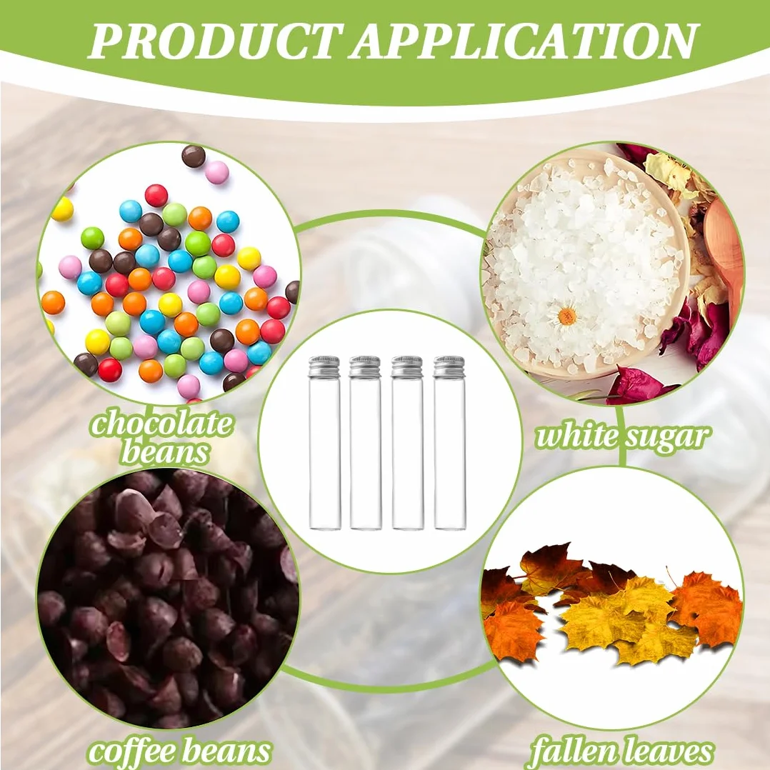 Bottiglie Di Vetro Piccole 30 Ml con Tappo A Vite In Alluminio – Flaconi Portatili Ermetici per Campioni Spezie Gioielli