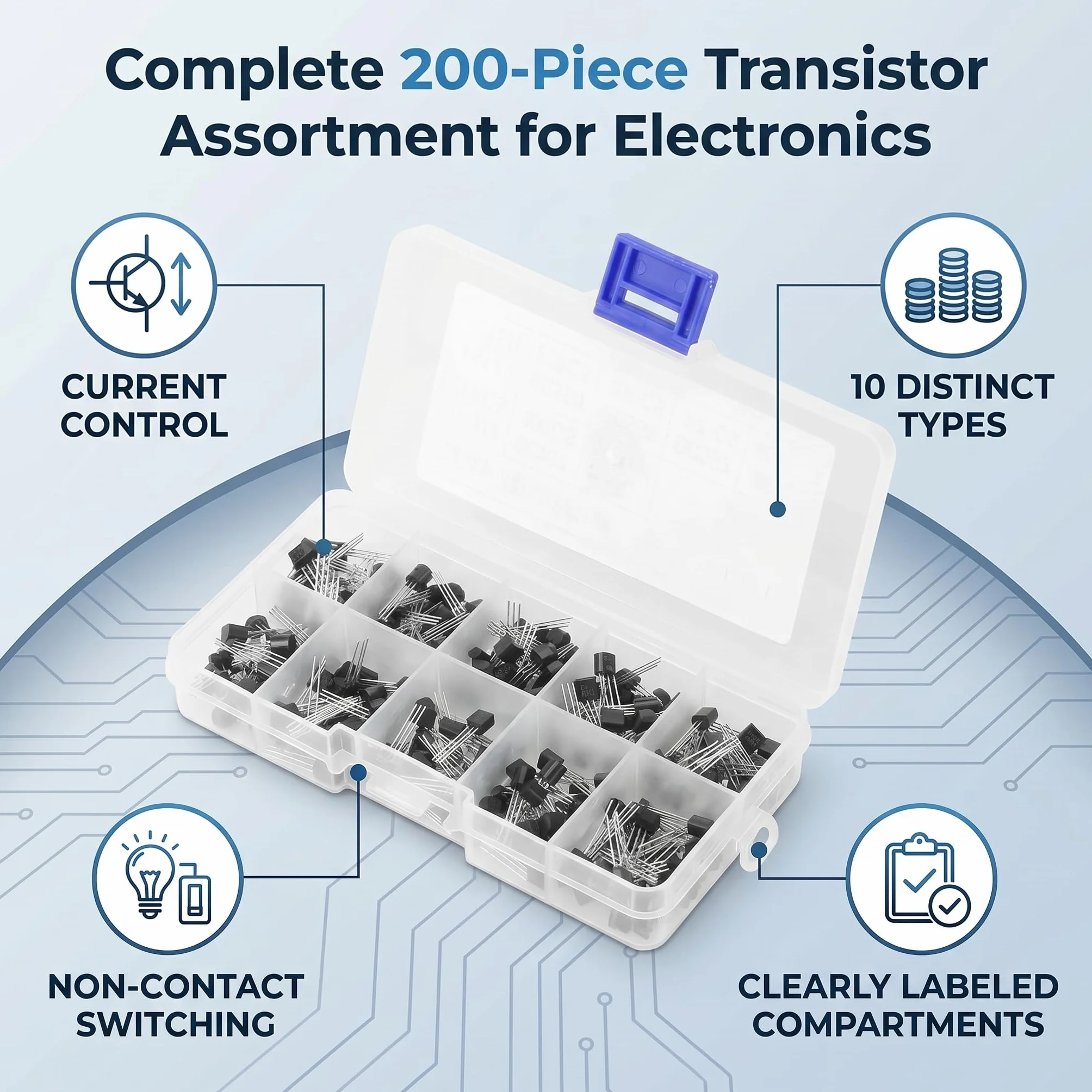 Transistor NPN BC327-BC558 TO-92 Kit 200 pz fai-da-te elettronica
