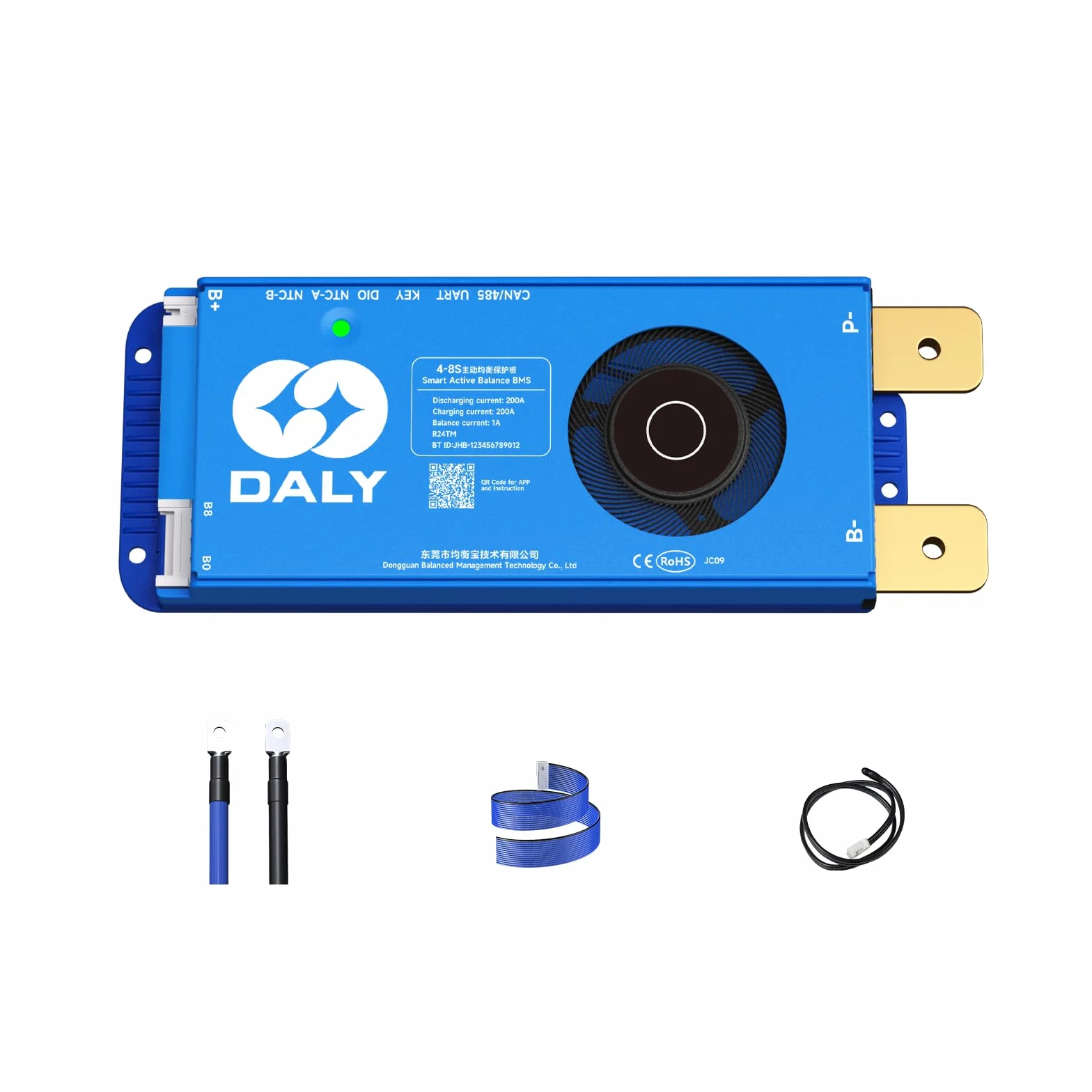 DALY BMS 200A Balance da 12 V a 24 V – 1 A bilanciatore attivo 4S – 8S BMS Bluetooth RS485 CAN incorporato per LiFePO4/Li-ion/LTO batterie per sistema di energia domestica, centrale elettrica