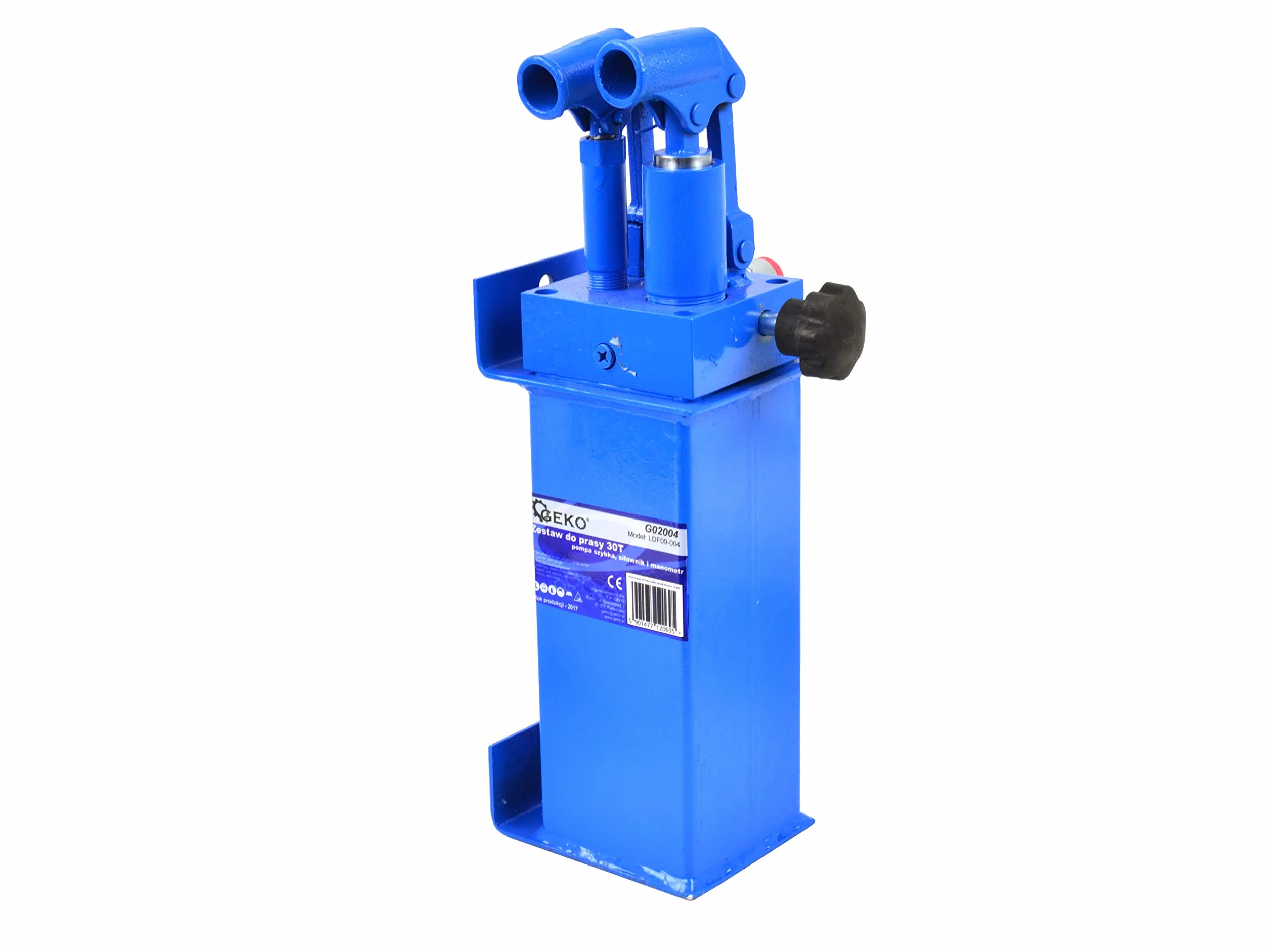 BSD Set Pressa Idraulica 30 Tonnellate - Pressa da Banco Idraulica, Pressa da Officina - Clindro Idraulico, Pompa Idraulica, Tubo Flessibile, Manometro