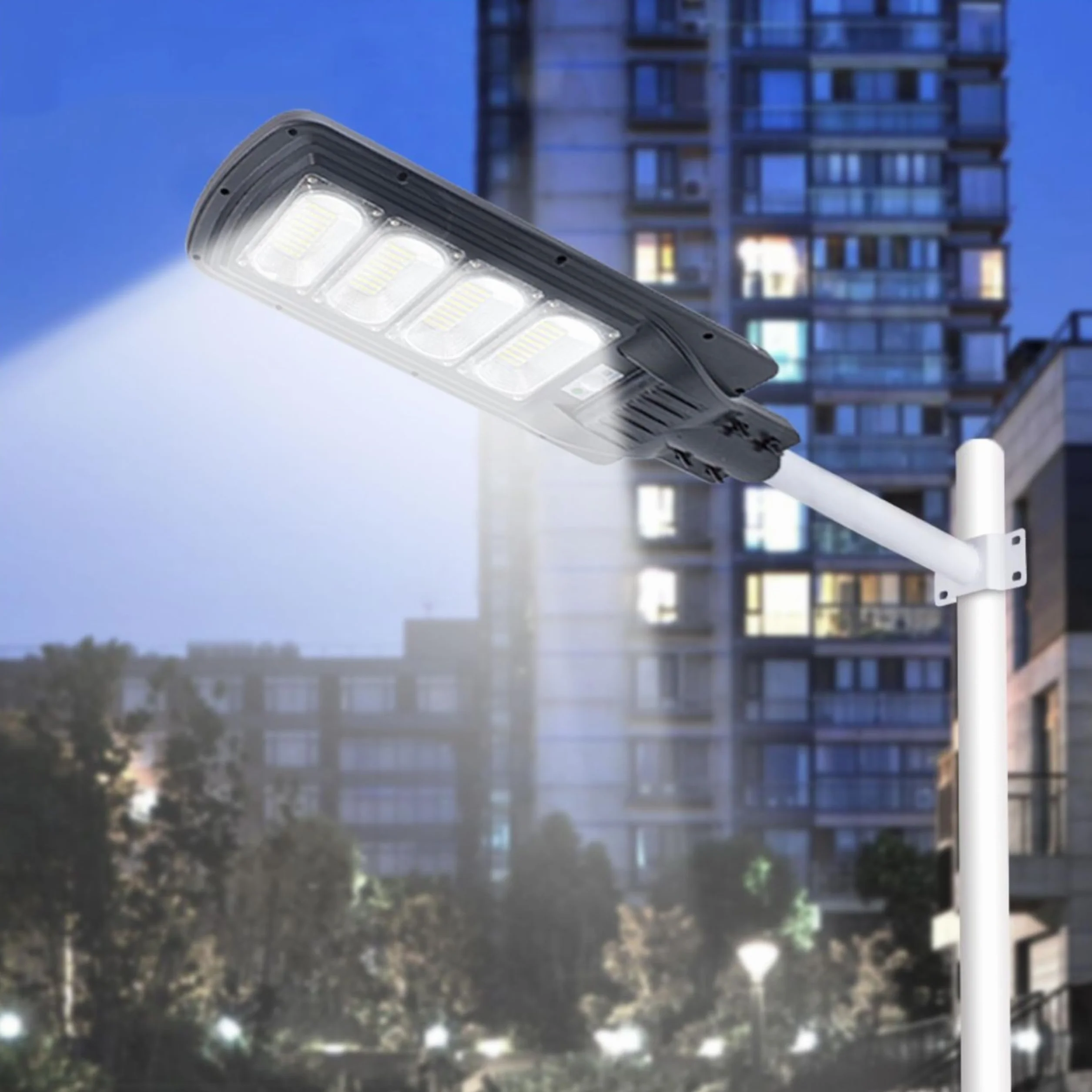 YASTA Palo Per Lampione Solare 48 Cm Staffa Bianca Per Lampione Stradale Palo Antenna TV Supporto Per Faro Led Da Esterno Stradale Braccio Per Muro Parete (2)