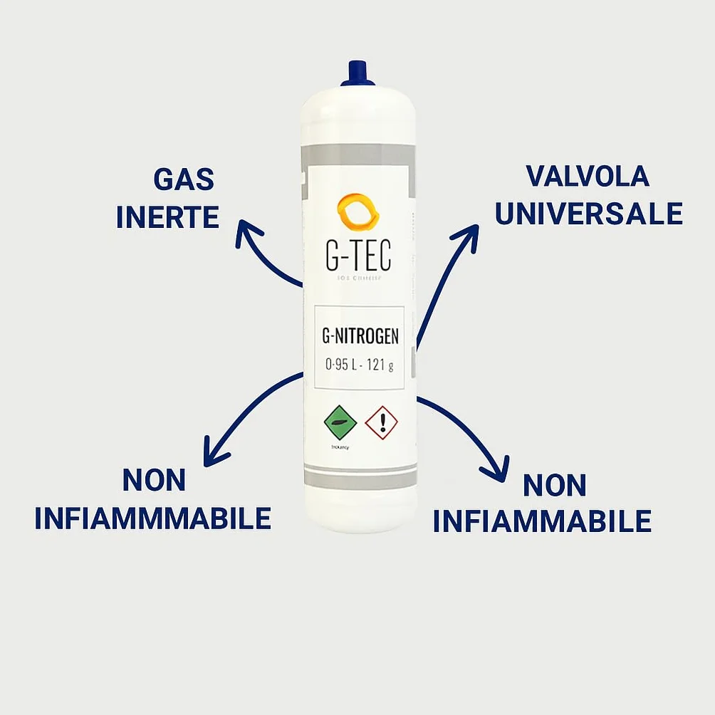 Bomboletta Azoto G-Nitrogen 0,95L – Gas Inerte Tecnico per Climatizzatori, Spurgo Impianti, HVAC, Condizionatori e Refrigerazione – Valvola Universale – Lemag SRL