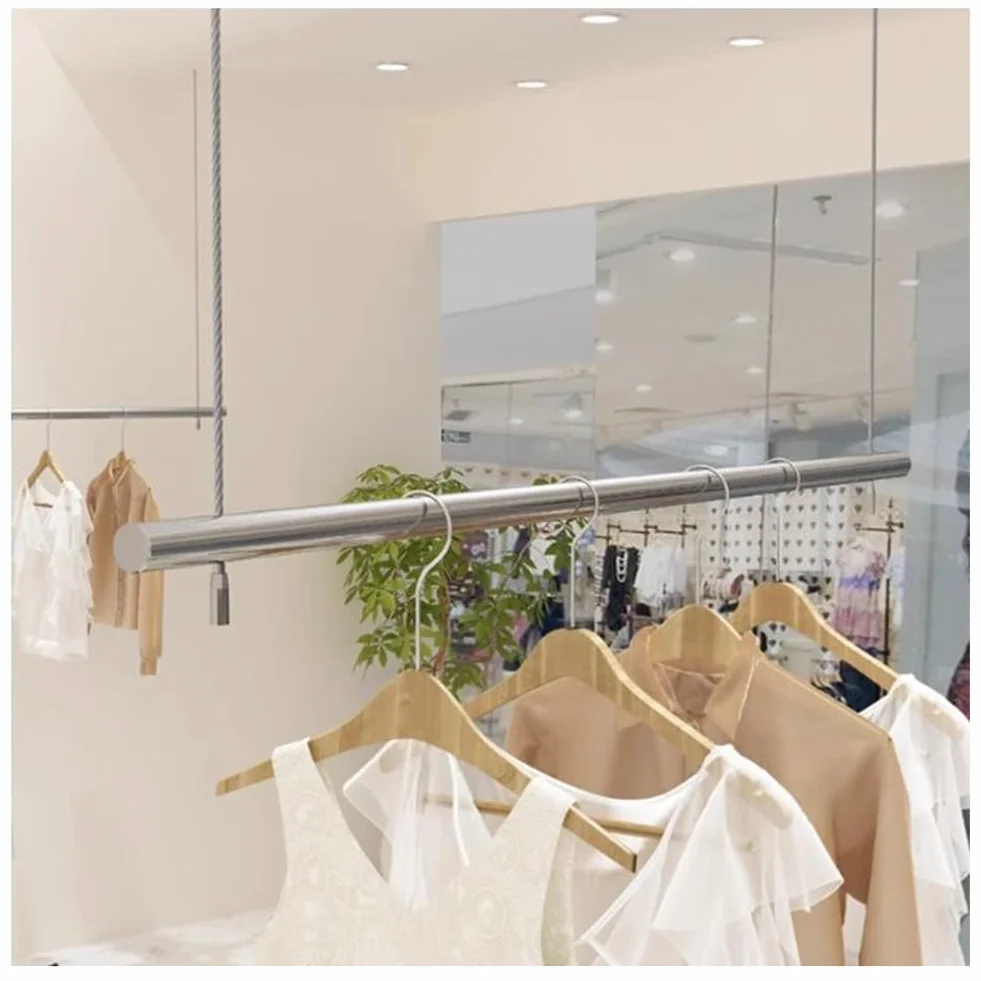 Appendiabiti da soffitto in acciaio inox altezza regolabile