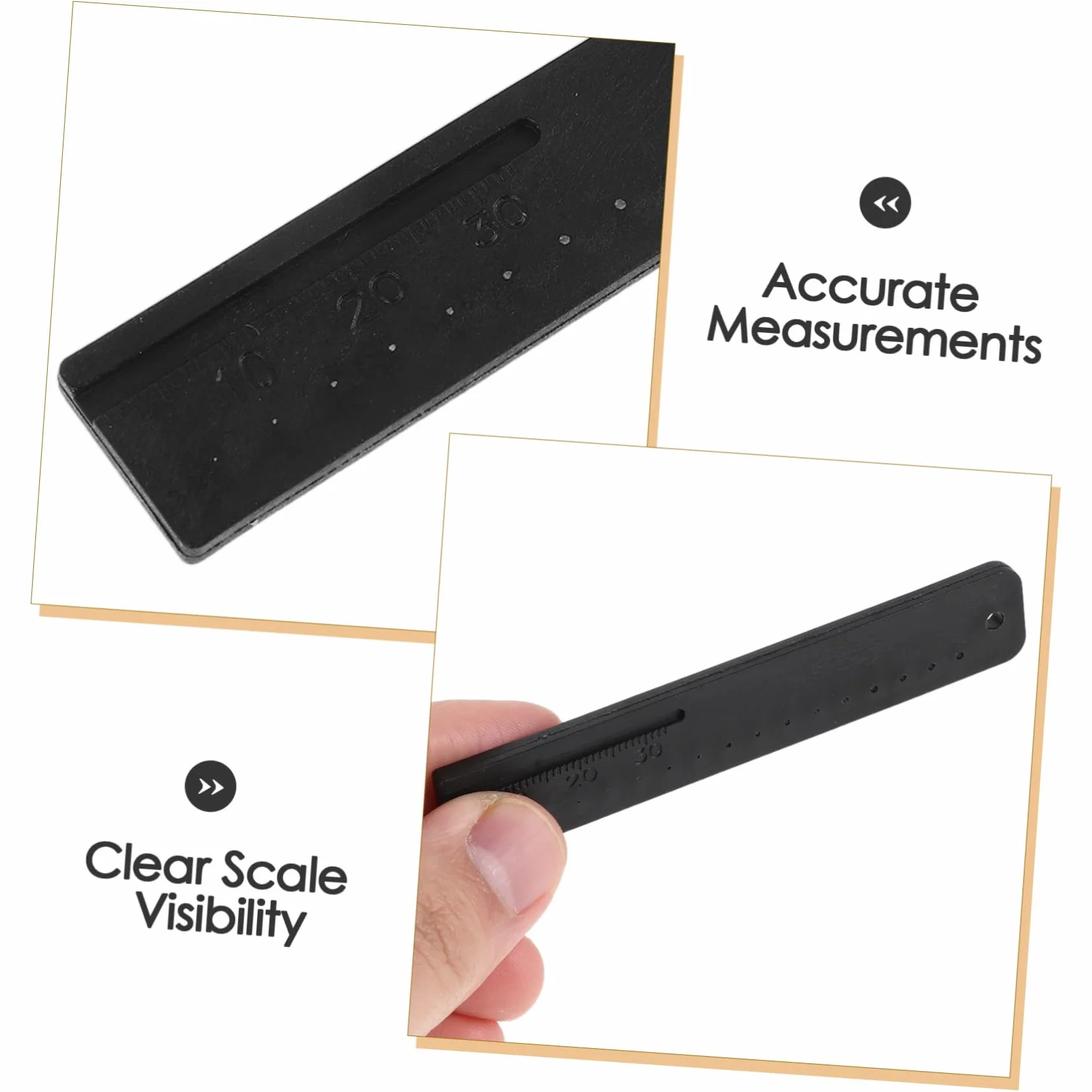 YARNOW Righello di Misurazione Endodontico 2 Pezzi in Plastica Nero Scala Chiara per Forniture Canalari Strumento di Precisione per Uso Clinico e Laboratorio
