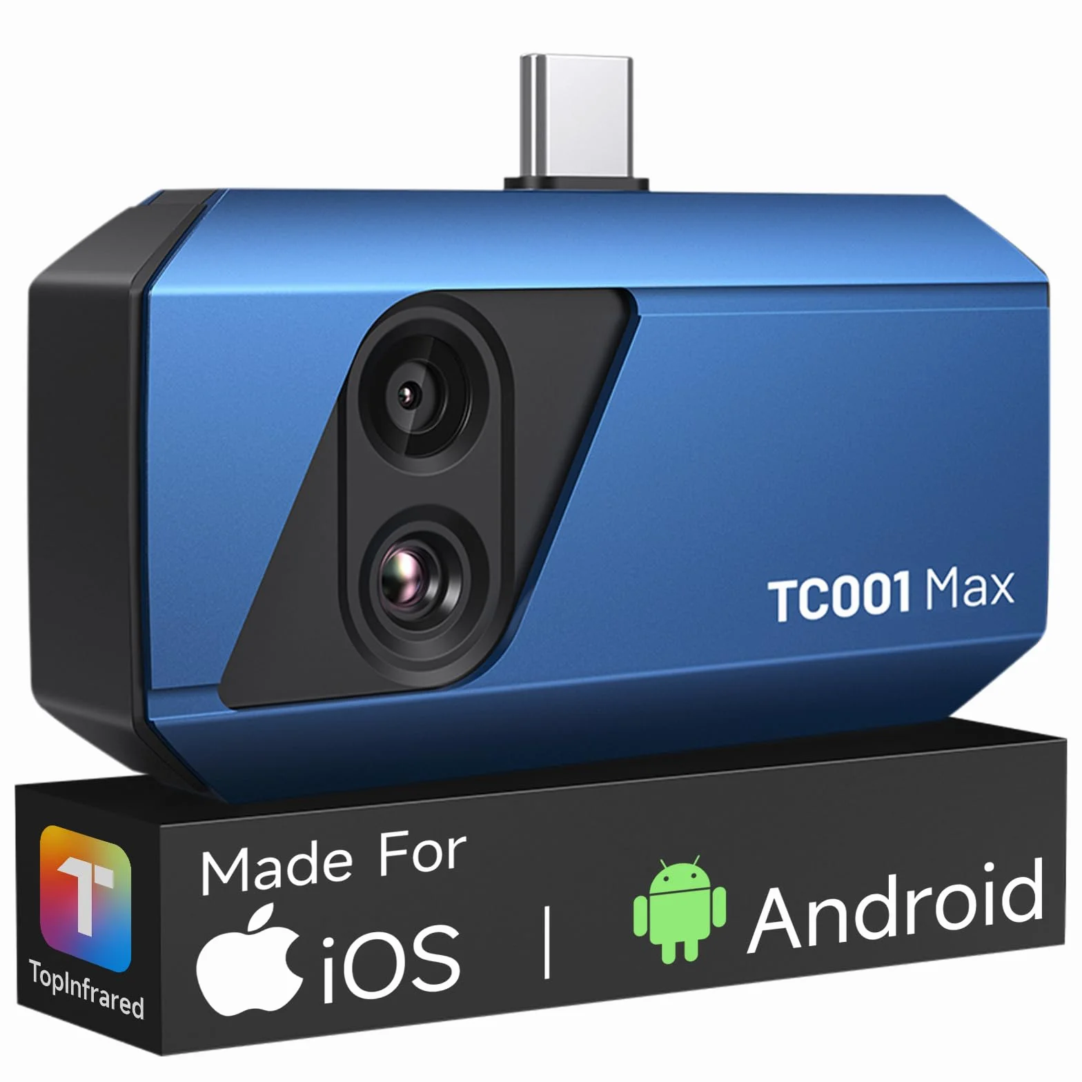 TOPDON Termocamera TC001 Max per Android e iPhone,512x384 TISR Risoluzione con 1,5 MP Cámara Visual, Telecamera Termica USB-C de Doble Lente, -20℃ a 550℃, Precisione 0.1℃, Frequenza 25Hz, 40mK