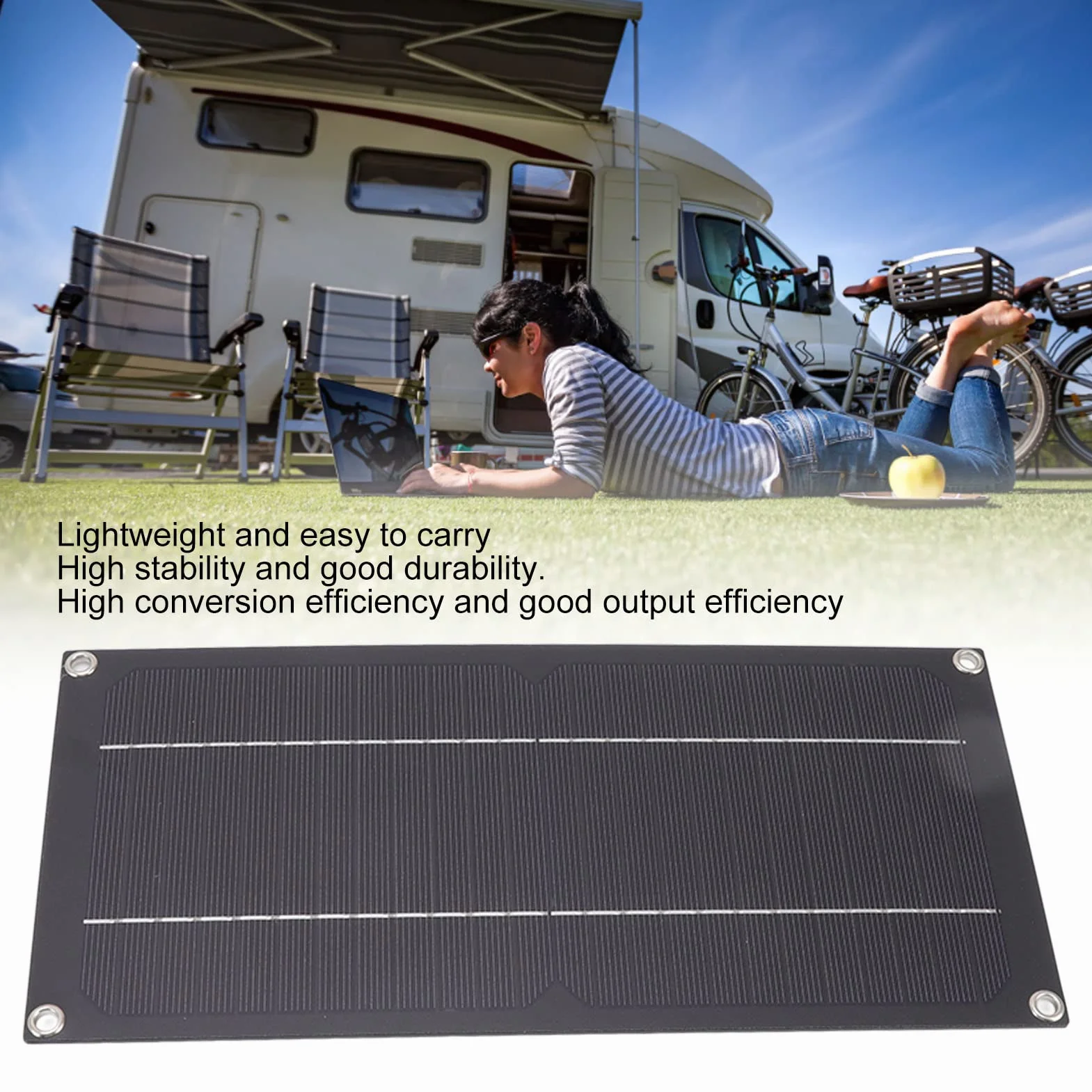Ejoyous Kit pannello solare 60 W 18 V Solar Panel Kit Cella Solare Esterno Caricatore per Auto RV Barca Caravan Casa Tetto 100 A Caricabatterie