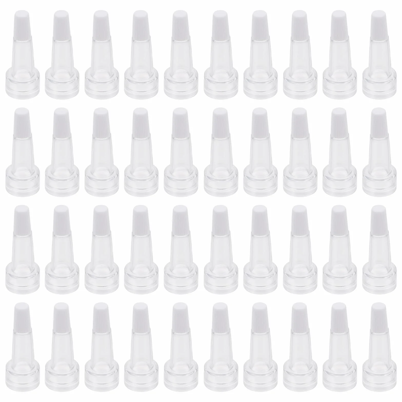 Tappo di Plastica Trasparente per Bottiglia e Fiala Beccuccio a Corno 100 Pezzi