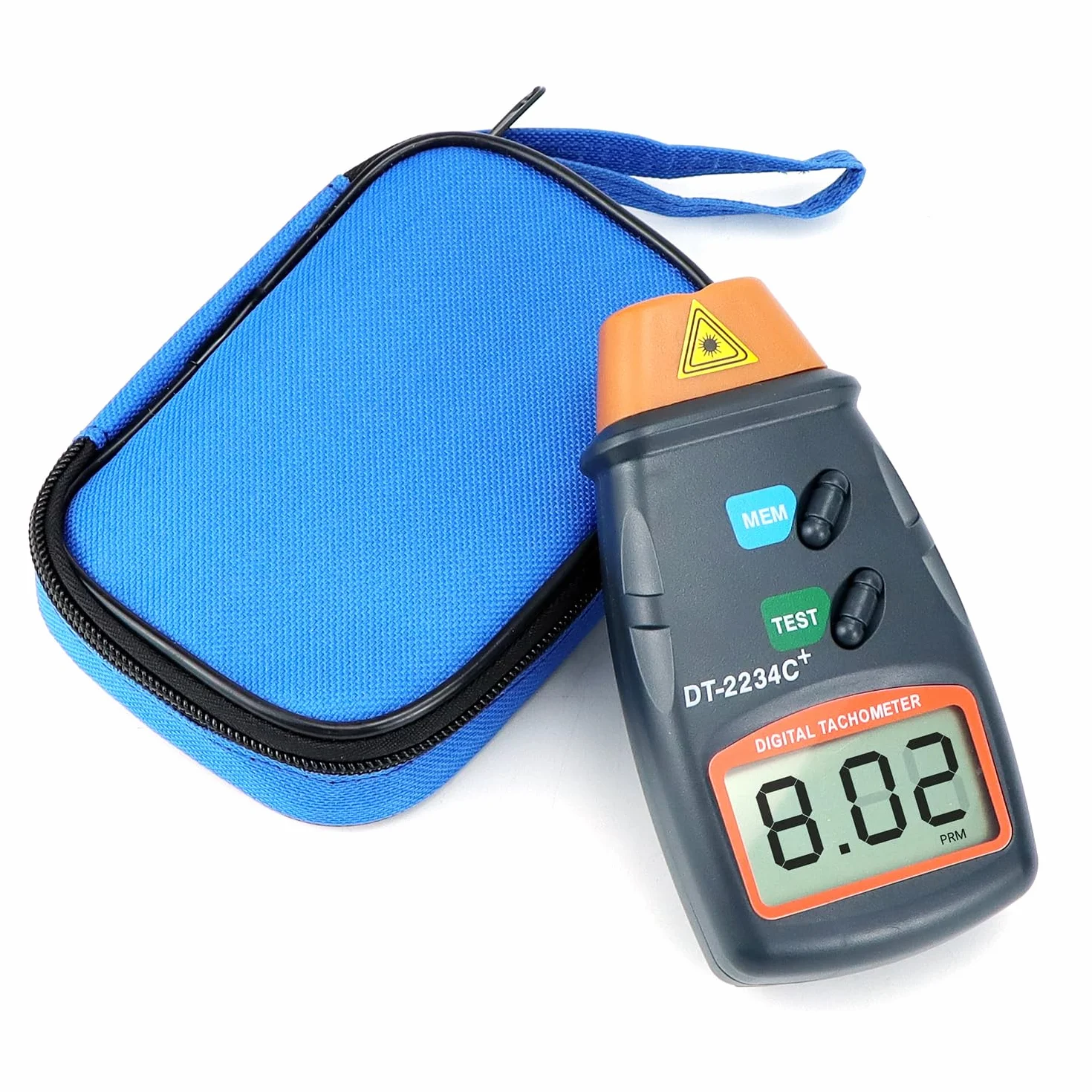 QWORK® Tachimetro digitale, contagiri laser fotografico senza contatto, ampio display LCD, batterie non incluse