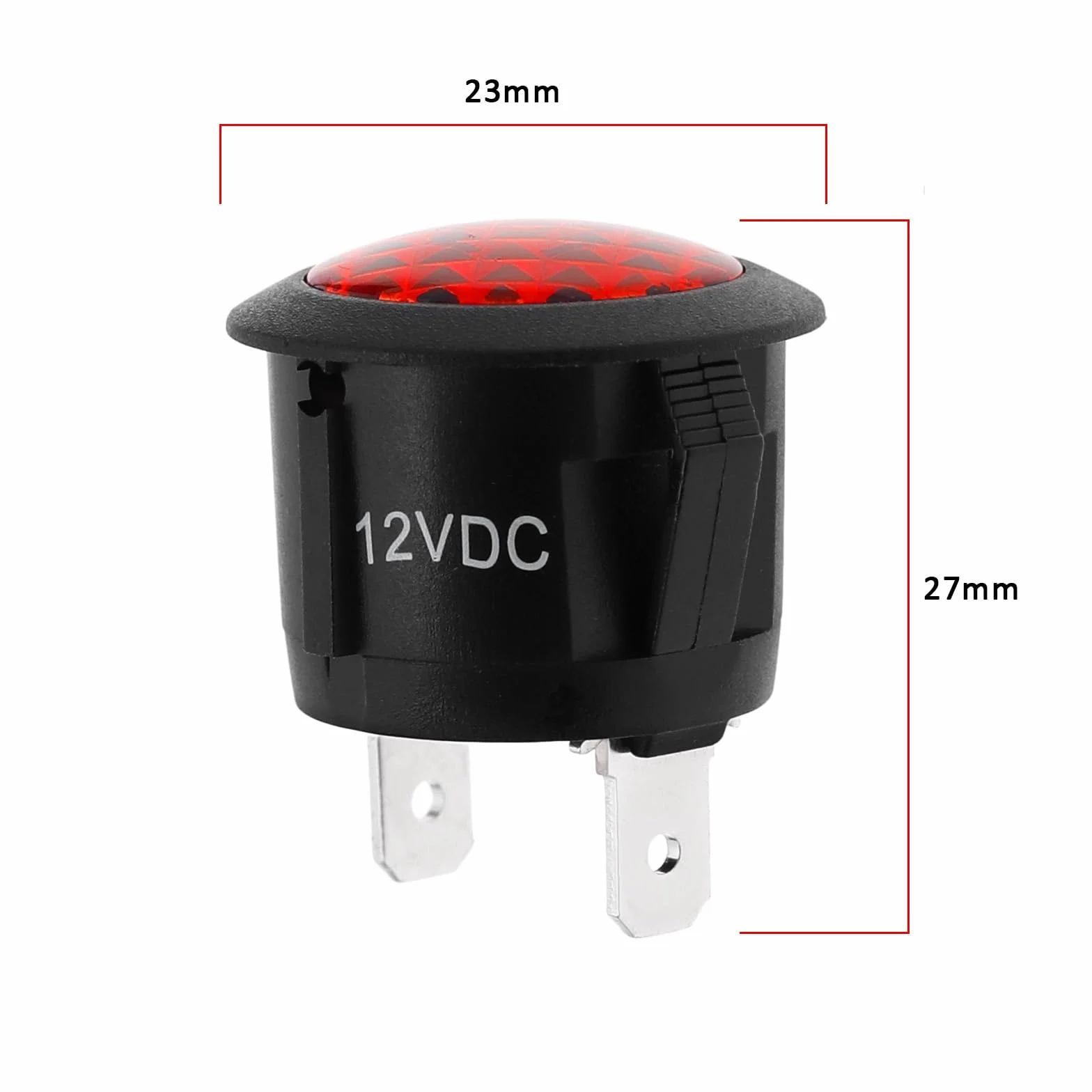 EMSea 4 pezzi Indicatore LED rosso DC 12V 20mm per montaggio su pannello auto