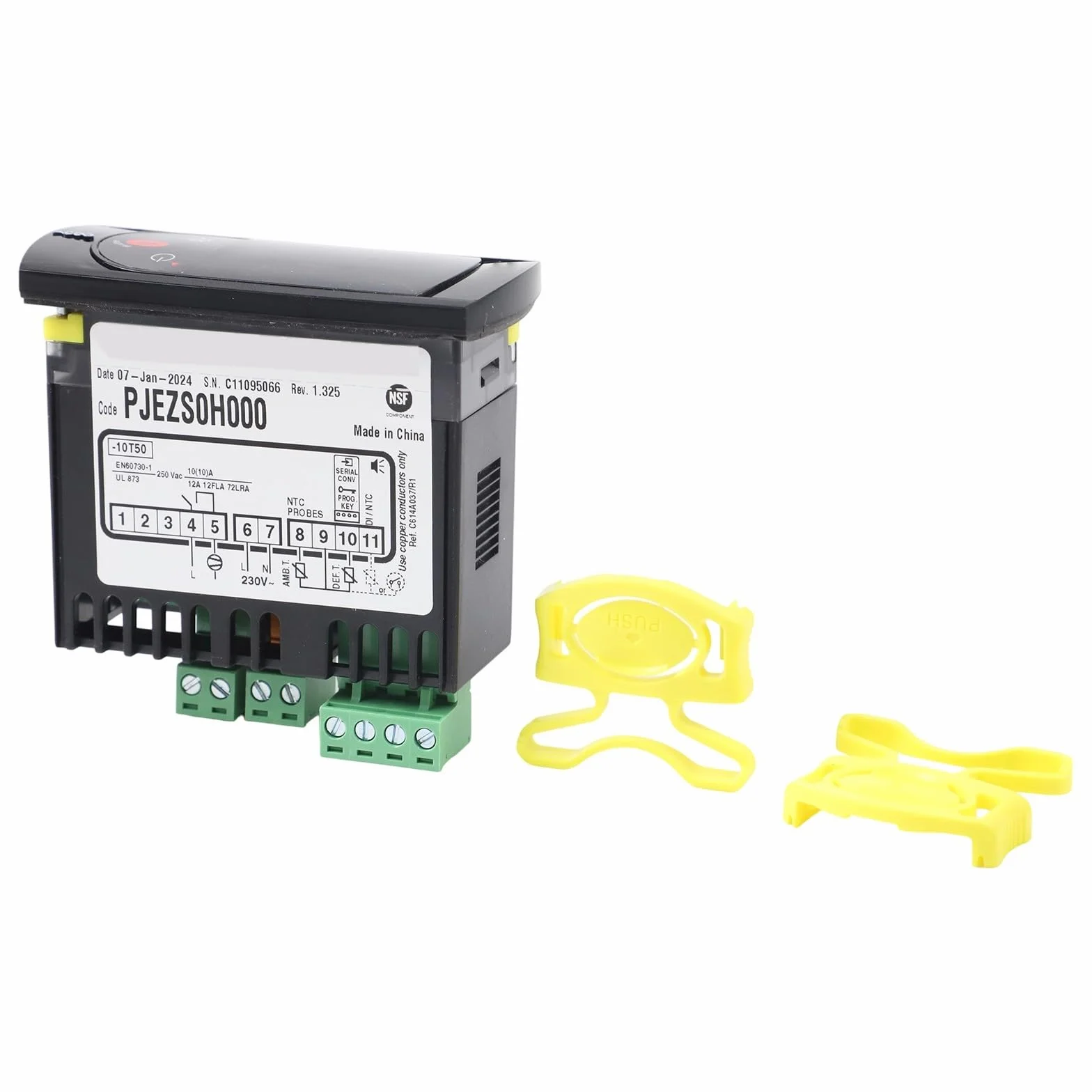 PJEZS0H000 Regolatori termostati digitali con sonda sensore di temperatura per sistemi Carel e frigoriferi 115 V controllo pulsante plastica e rame costruzione B