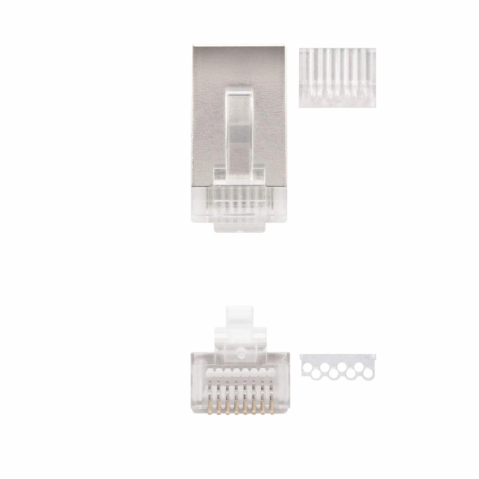 Nanocable - 10.21.0203 - Connettore per cavo di rete Ethernet RJ45, 8 fili FTP cat. 6, 10 unità Bag