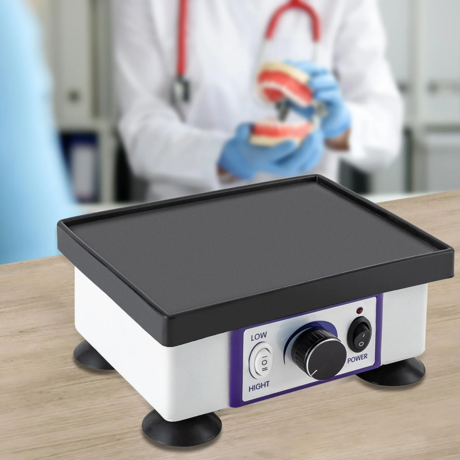 Oscillatore Dentale, Agitatore per Gesso Dentale, Piatto Vibrante Oscillatore, Vibratore Rettangolare Shaker 220V 120W, Attrezzatura per Laboratorio Dentale per Dentisti e Cliniche Dentali