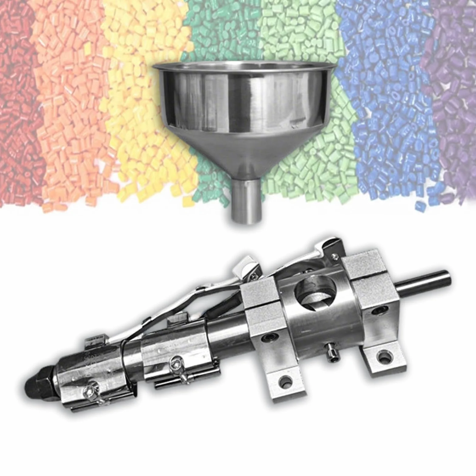Parti di estrusore a vite singola, Estrusore filamento, Filettatura M18x2.5, Ugello di foro da 2,5 mm, Bobina di riscaldamento in ceramica da 200W, Accessorio per stampaggio a iniezione di plastica