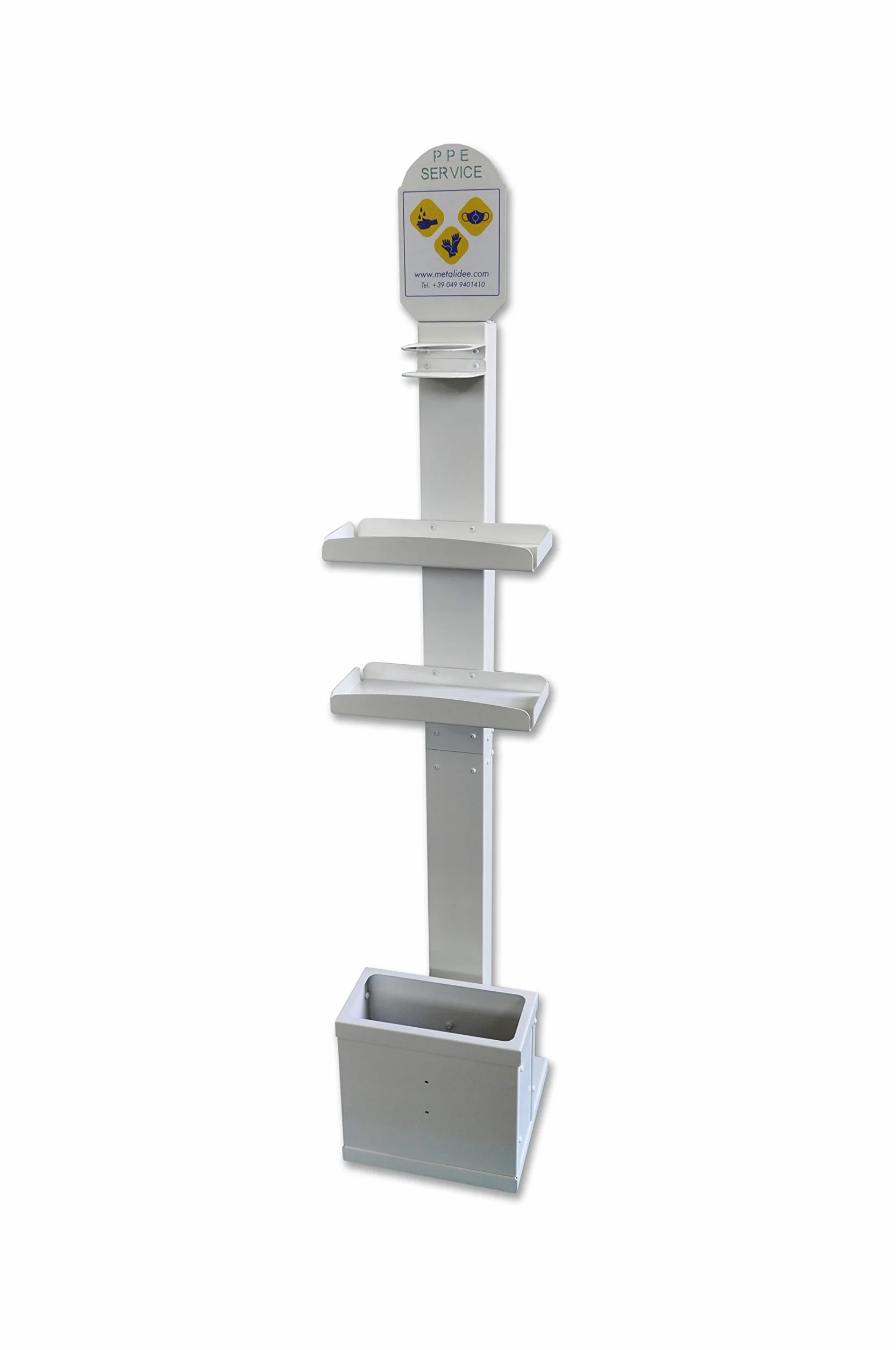 PPE-SERVICE, distributore a colonna per dispositivi di sicurezza individuale (BIANCO LUCIDO)