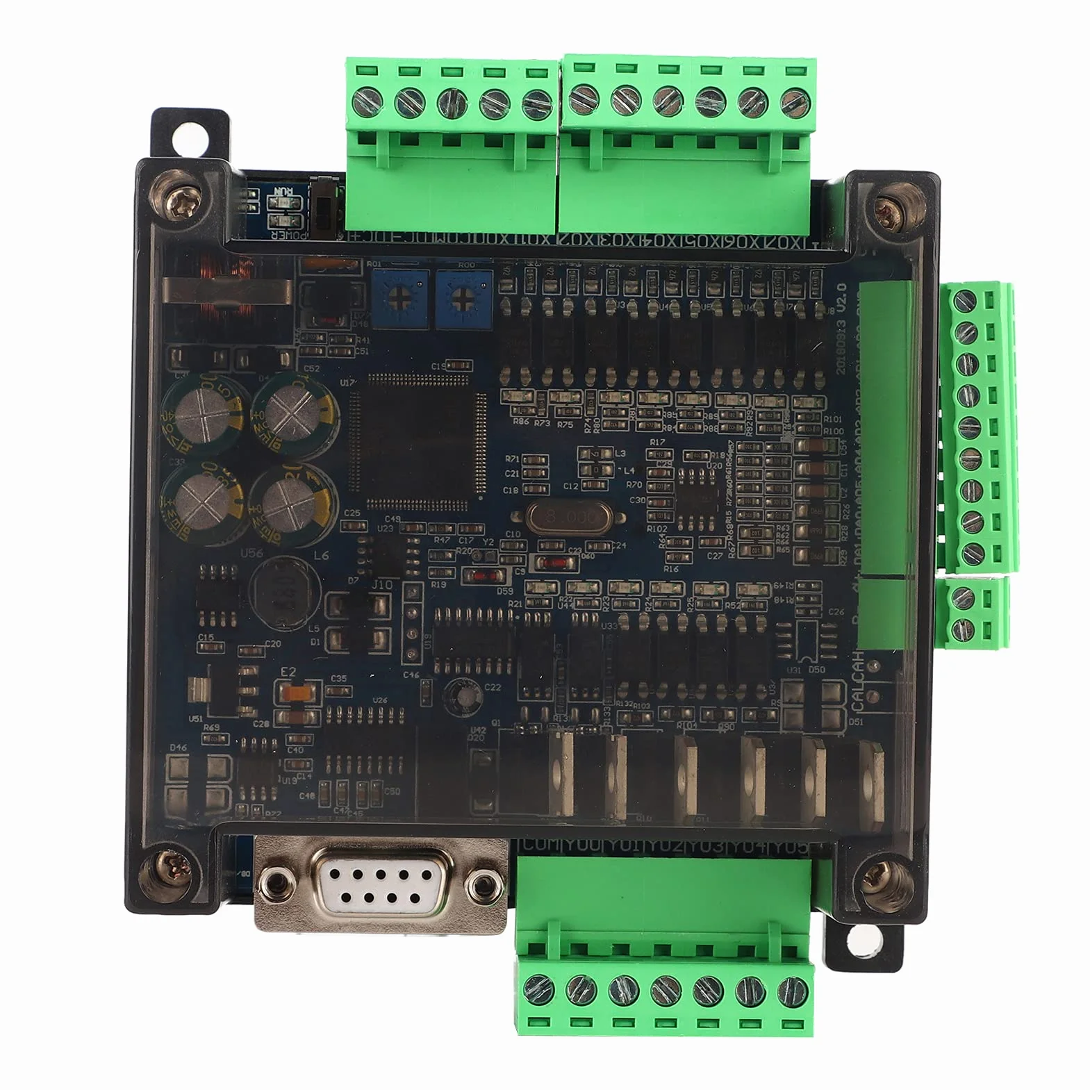 Keenso Scheda di Controllo Industriale, FX3U-14MT Analogico 6AD + 24V 1A PLC Scheda di Controllo Programmabile Industriale Logica Programmabile Uscita Relè