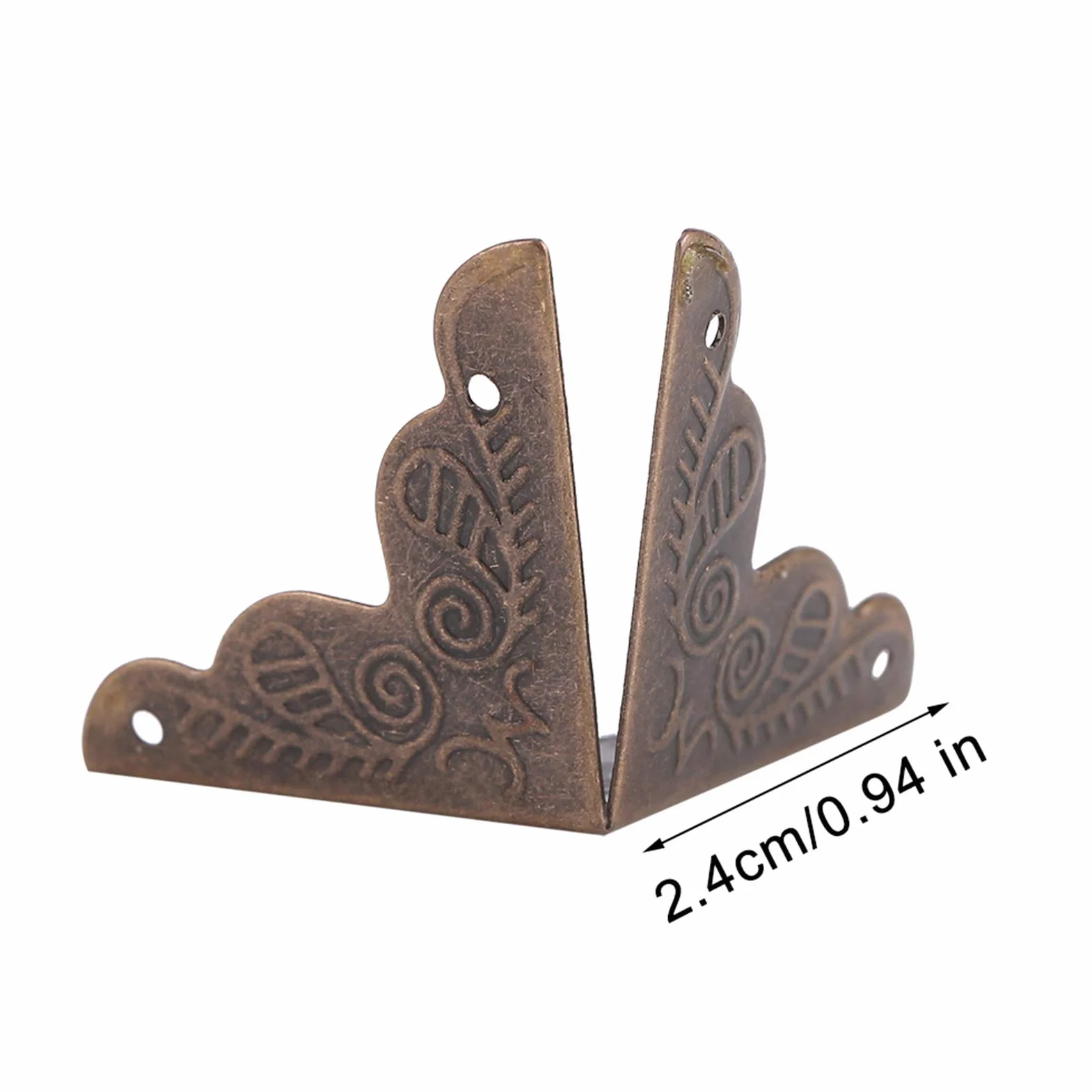 Angolari Metallo per Legno, Fydun 12 Pezzi Protezione Angolare Metallo Protezioni per Angoli in Ferro per Scatole Regalo Decorazioni Angolari per Tavolo, Casse di Legno, Scatola di Gioielli (Bronzo)